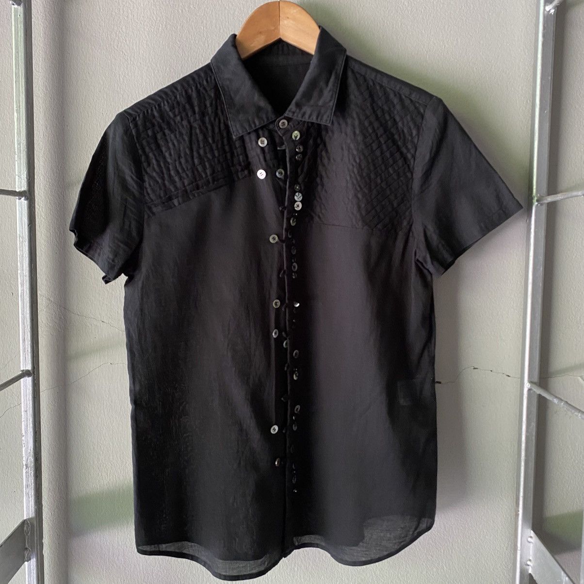 Sunao Kuwahara Sunao kuwahara Black textured shirt with mixed buttons Size M / US 6-8 / IT 42-44 - 19 Thumbnail