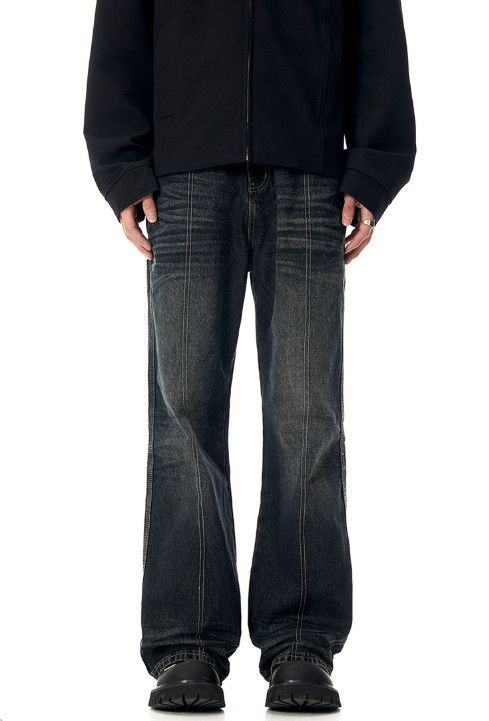 Jean Retro men's distressed patchwork loose casual jeans Size US 32 / EU 48 - 1 Thumbnail