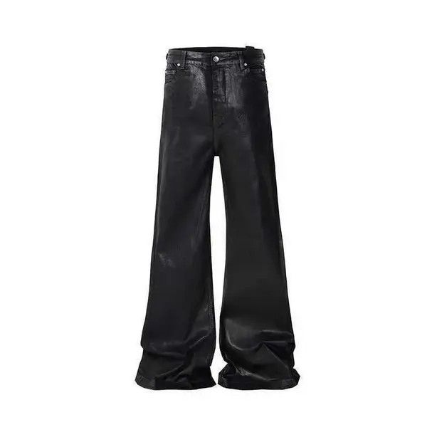 VIBE Coated Brushed Waxed Y2K Micro Flare Jeans Black Size US 32 / EU 48 - 5 Thumbnail