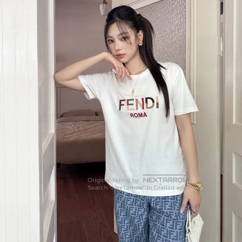 Fendi Fendi Lettering slogan embroidered round neck short sleeve Size S / US 4 / IT 40 - 7 Thumbnail
