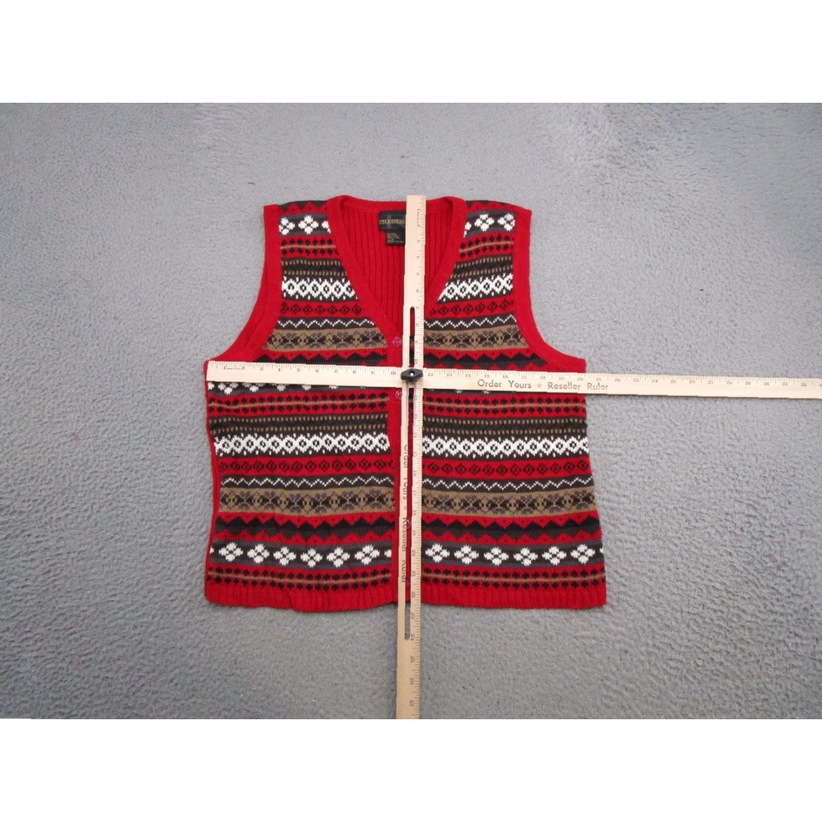 Vintage VINTAGE Requirements Button Up Striped Sleeveless Sweater Vest M Women Red 90s Size M / US 6-8 / IT 42-44 - 3 Thumbnail