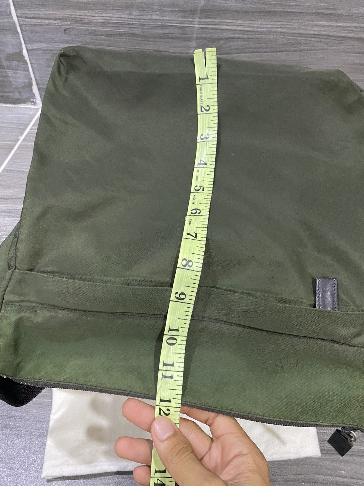 Prada Prada Tessuto Pocono Square Nylon Shoulder Bag Green Size ONE SIZE - 16 Thumbnail