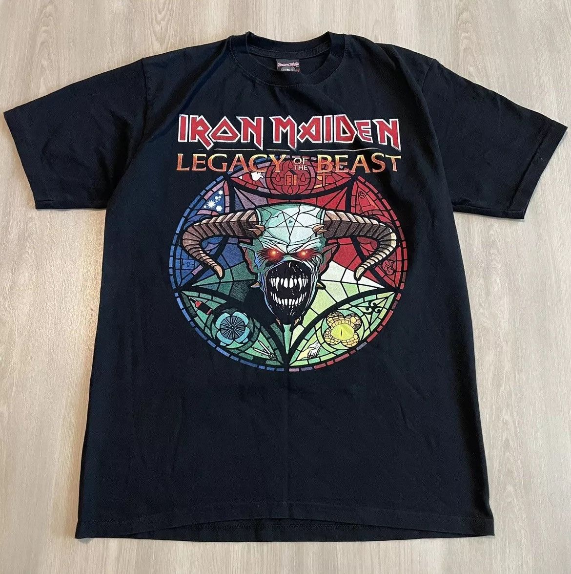 Band Tees × Vintage IRON MAIDEN LEGACY OF THE BEAST TOUR SHIRT Mens medium Size US M / EU 48-50 / 2 - 1 Thumbnail