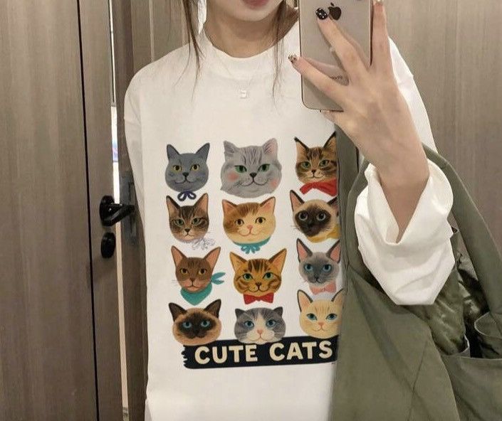 Japanese Brand Cute Cat Long Sleeve T Shirt Size US XL / EU 56 / 4 - 2 Thumbnail
