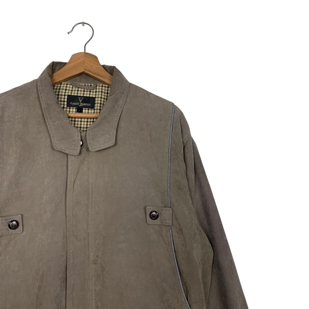 Vintage 90's CLAUDIO VALENTINO Suede Bomber Jacket #2724-C123 Size US L / EU 52-54 / 3 - 5 Thumbnail