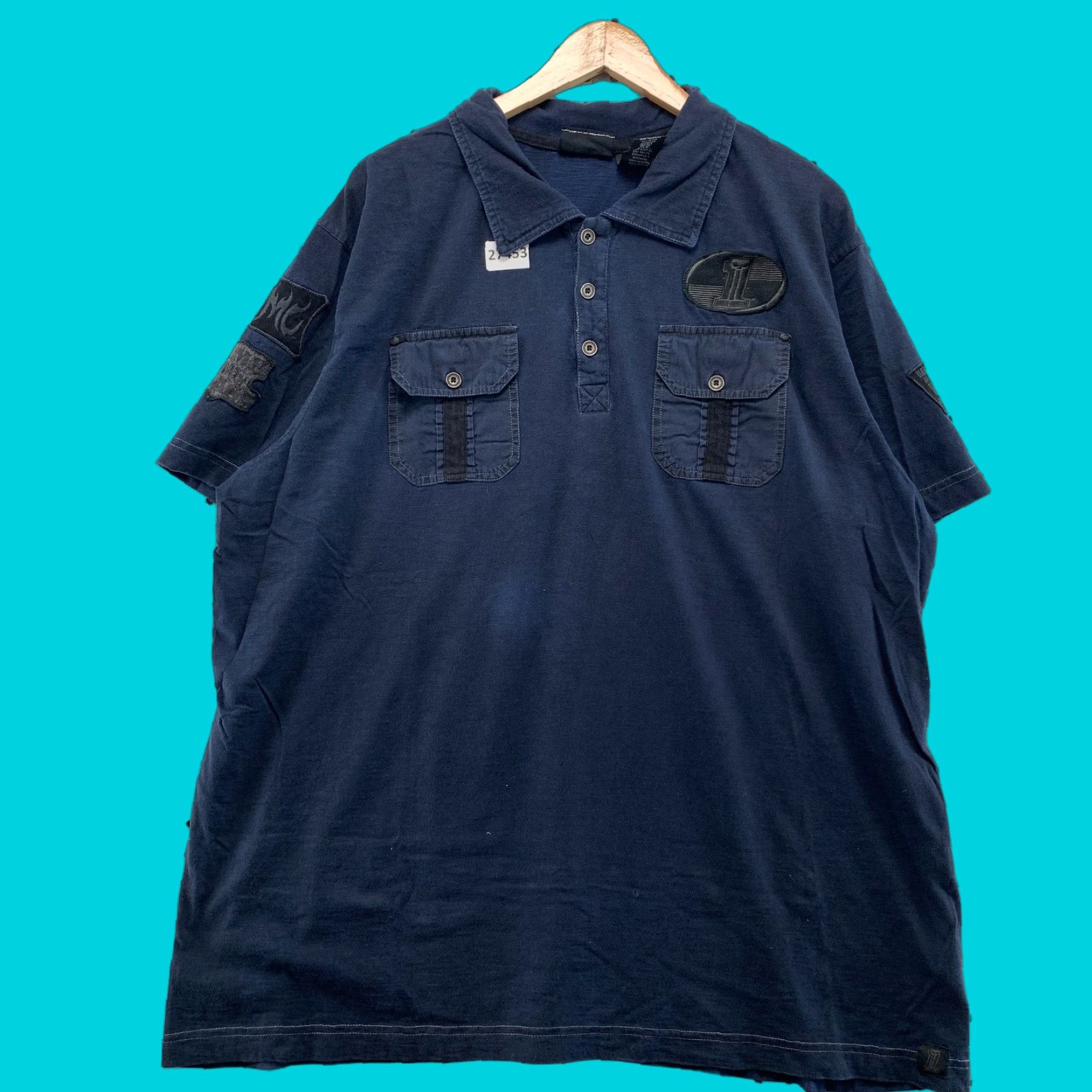 Harley Davidson VINTAGE Harley-Davidson Polo Shirt Men Short Sleeve Collared Embroidered Motorcycle Blue 3XL Size US XXL / EU 58 / 5 - 1 Thumbnail