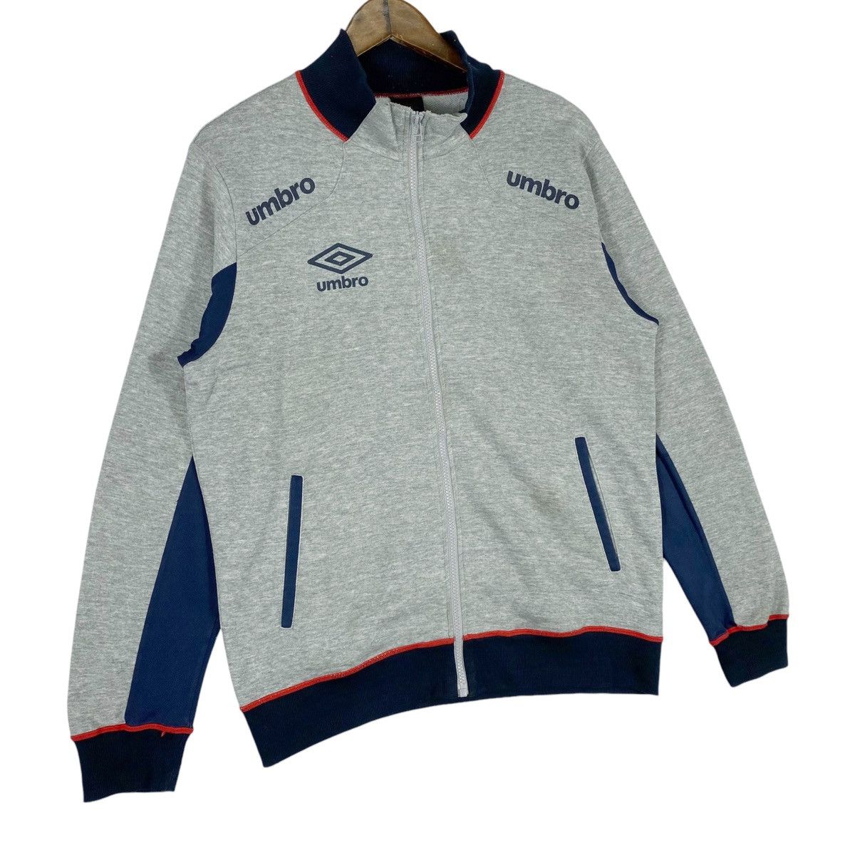 Umbro × Vintage Vintage Umbro Full Zip Sweatshirt Grey Pullover Jumper Size US L / EU 52-54 / 3 - 3 Thumbnail