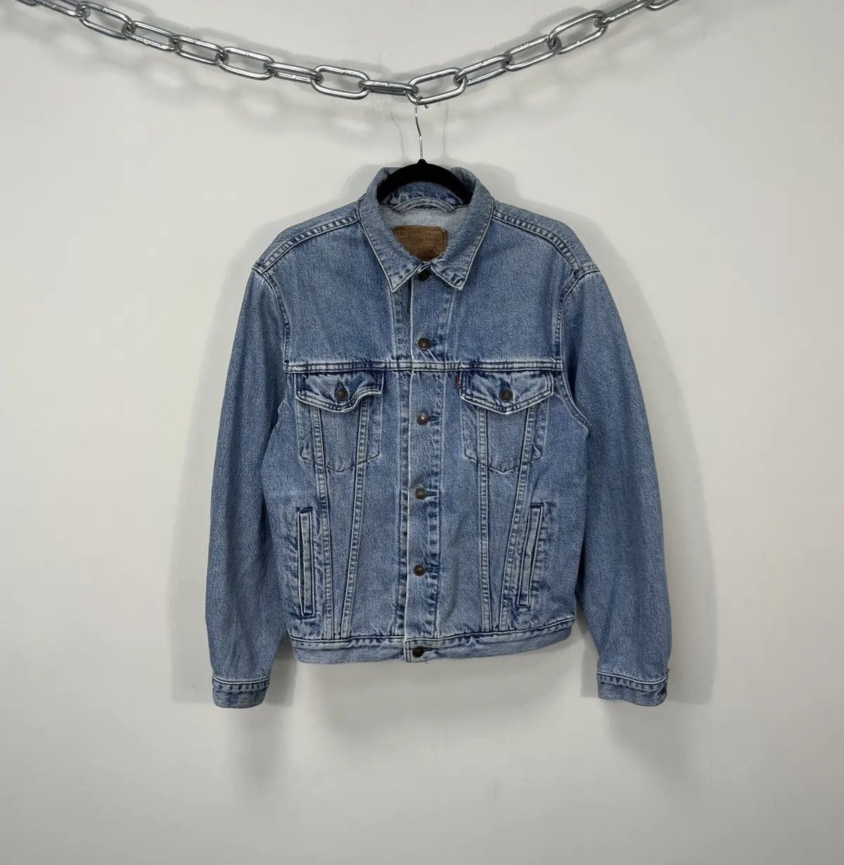 Levi's × Vintage Vintage Levi’s 90s USA Light Blue Hype Denim Jacket Size US M / EU 48-50 / 2 - 1 Thumbnail