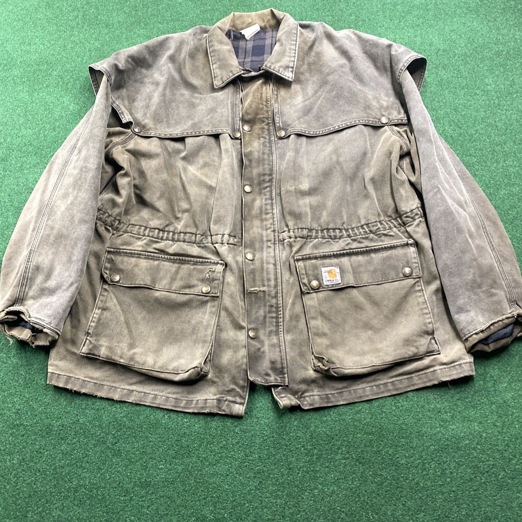 Carhartt VINTAGE Carhartt Jacket Mens XL Brown 90S Faded Barn Full Zip Work Coat USA MADE Size US XL / EU 56 / 4 - 2 Thumbnail