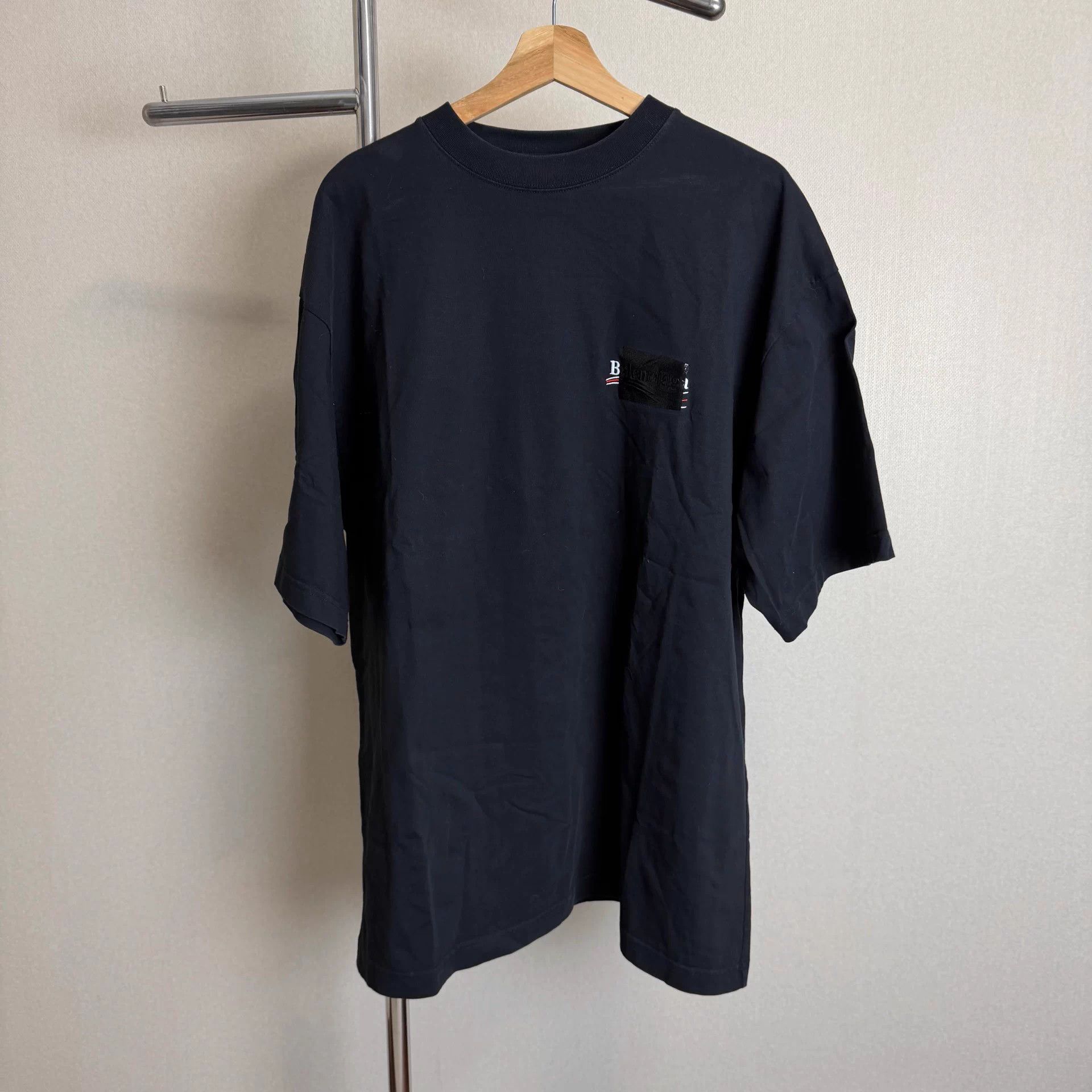 Balenciaga Balenciaga FW22 logo print crewneck short tee men's blk Size US XL / EU 56 / 4 - 1 Thumbnail