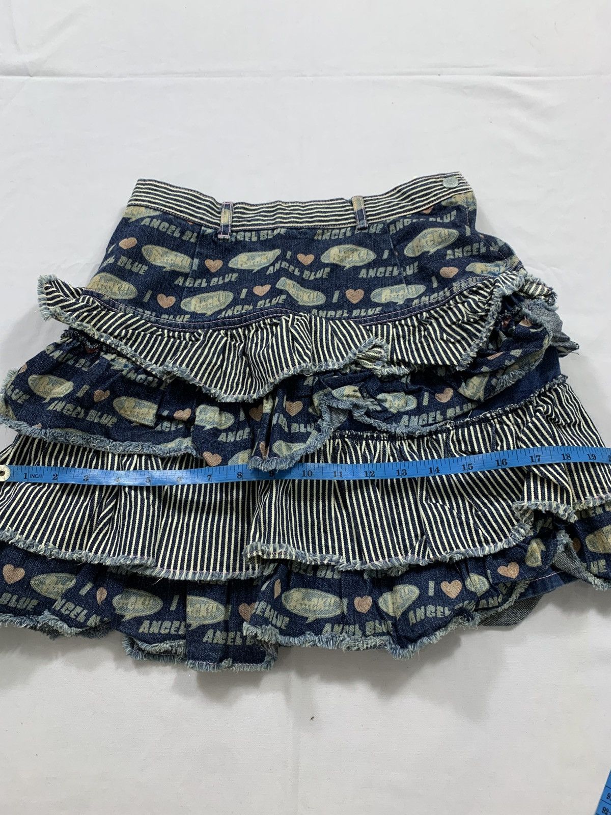 Hysteric Glamour Angel Blue short Skirt jeans all over print Size US 27 - 6 Thumbnail