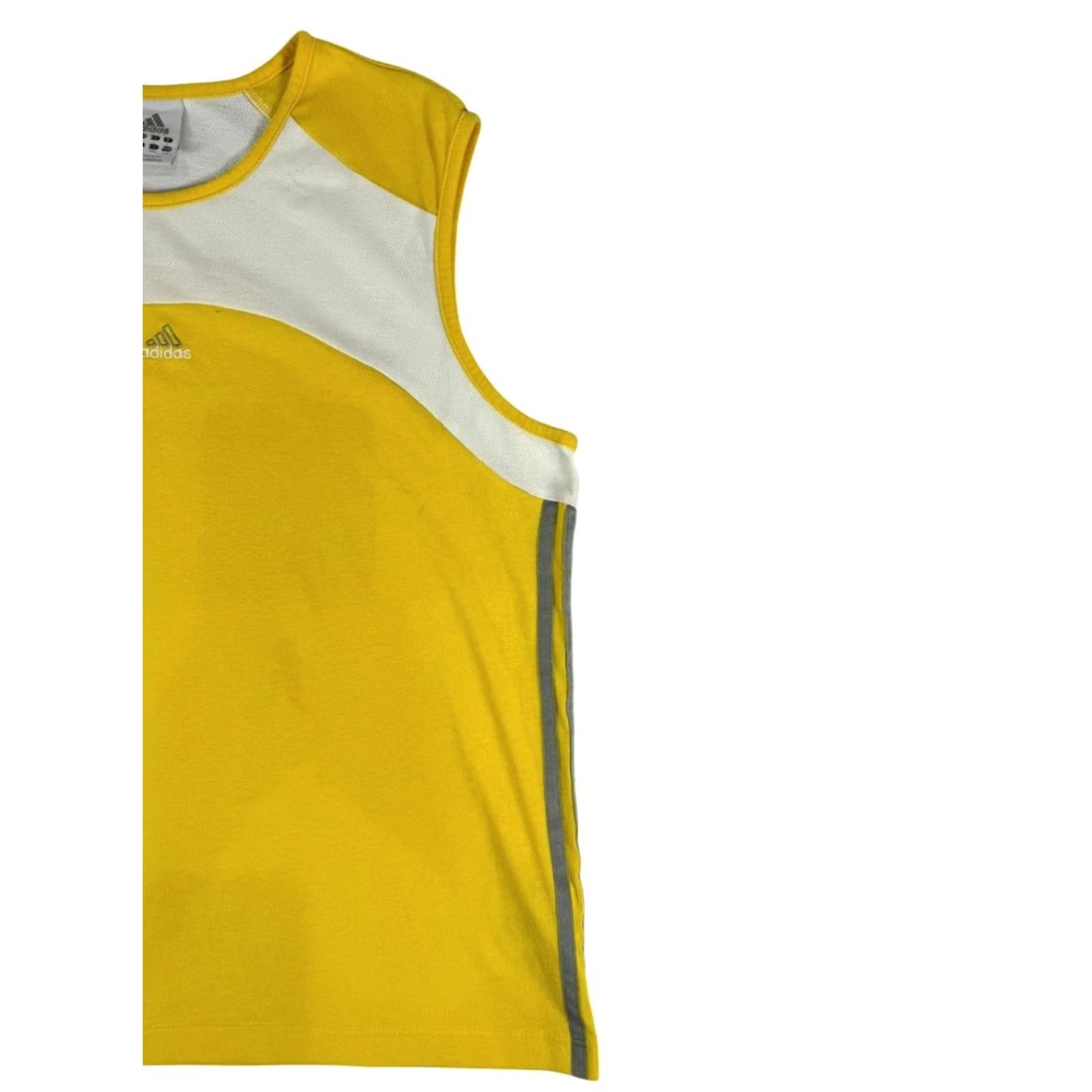 Adidas Adidas Women’s L Yellow White Athletic Tank Top Sleeveless Size L / US 10 / IT 46 - 4 Thumbnail