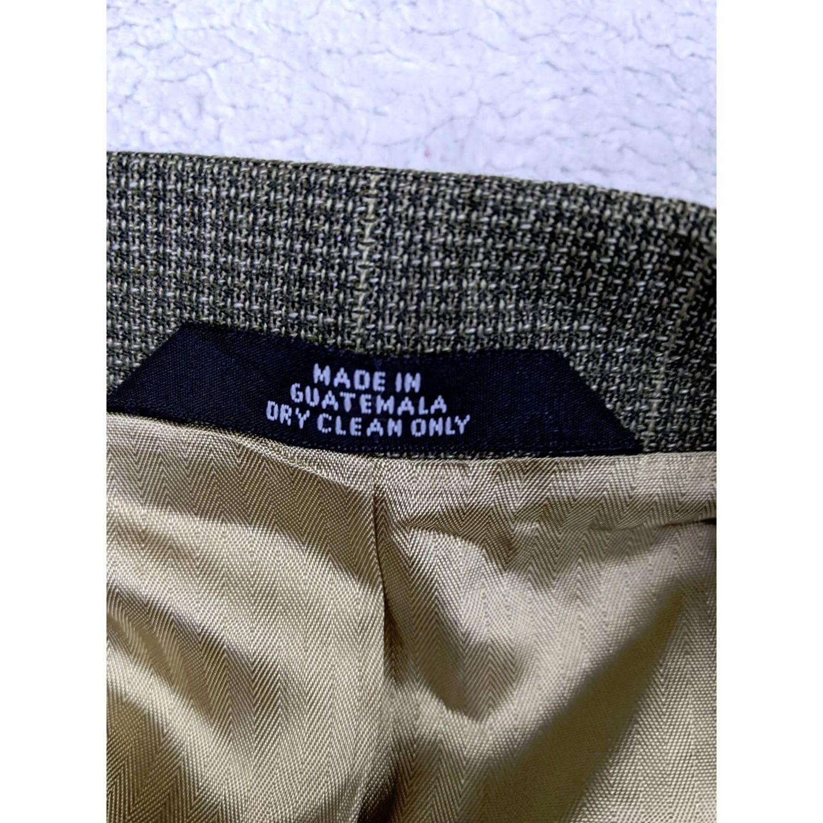 Vintage Hagger Blazer 42S Beige Windowpane Wool Blend 2 Button Single-Breasted Notch Lapel Mens Jacket Size 42R - 5 Thumbnail