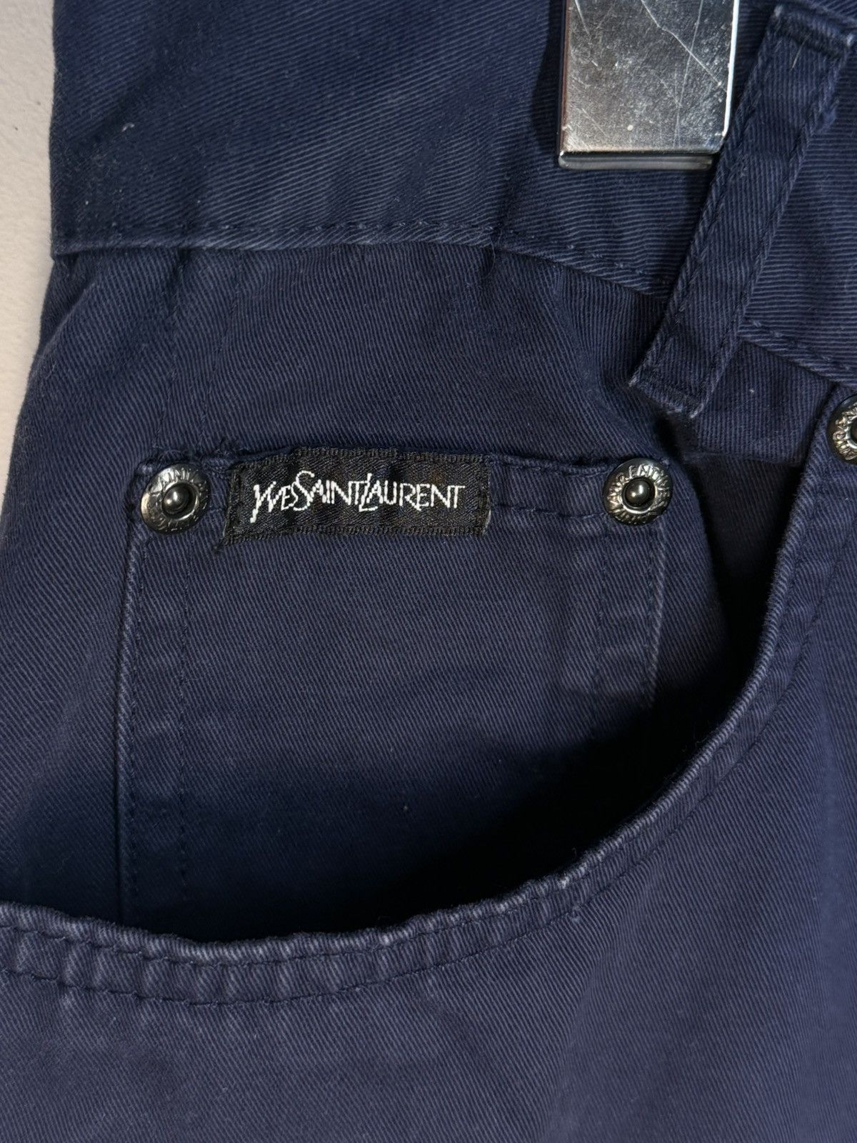 Yves Saint Laurent 36x30 YSL Jeans Denim Navy Classic Pants Vintage Size US 36 / EU 52 - 6 Thumbnail