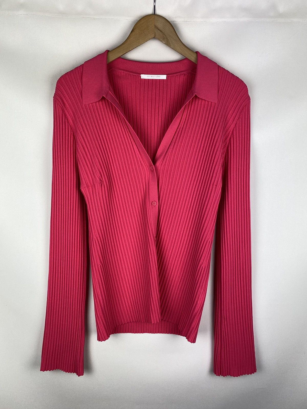 Helmut Lang Helmut Lang ladies pleated cardigan sweater size L Size L / US 10 / IT 46 - 1 Thumbnail