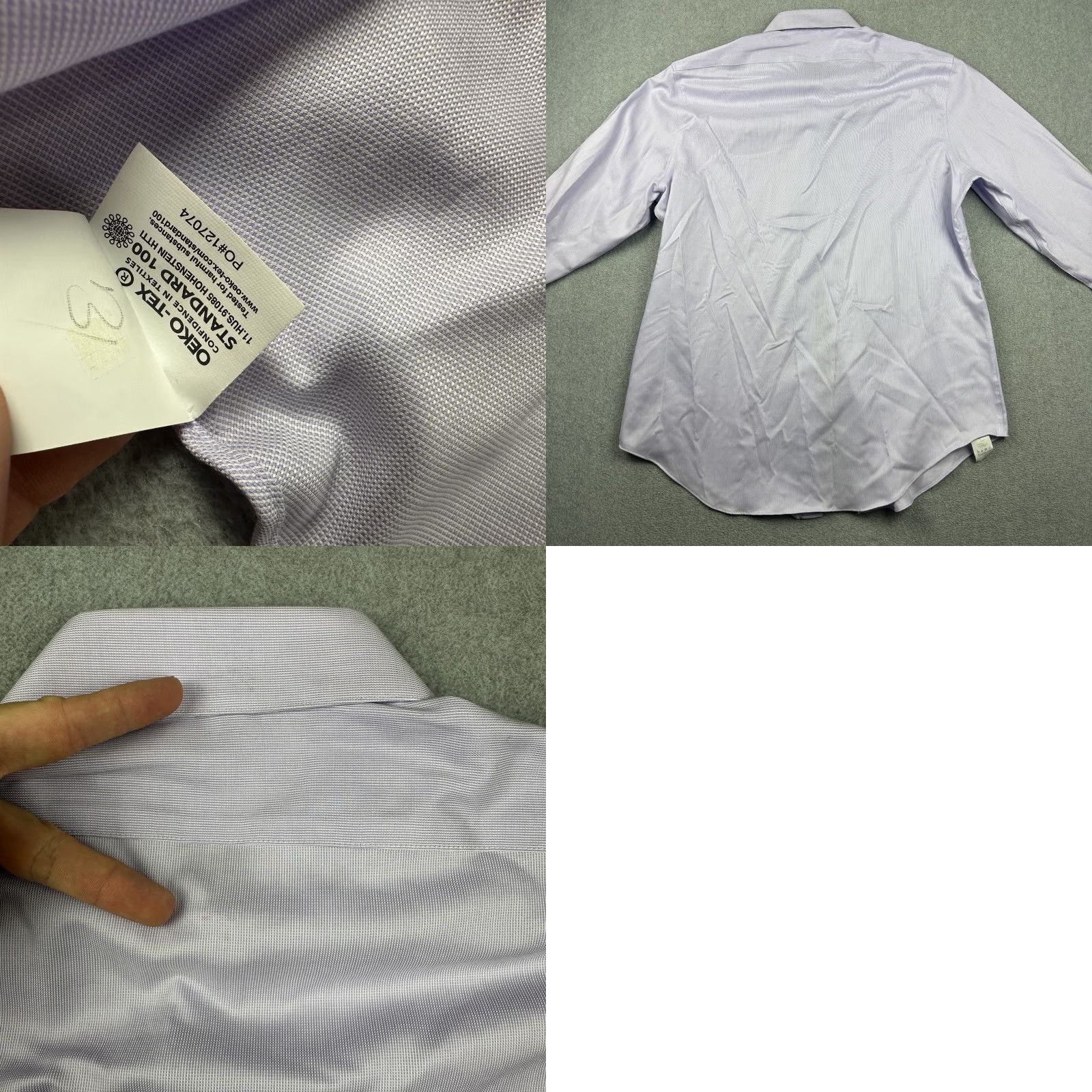 Calvin Klein Calvin Klein Shirt Mens Large 16.5 36/37 Slim Fit Non-Iron Performance Dress Solid Purple Size 42R - 8 Thumbnail