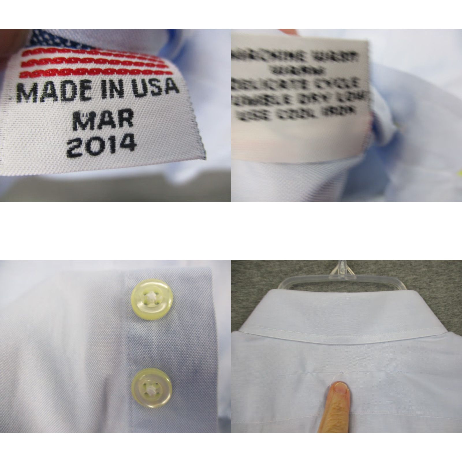 Vintage VINTAGE SHAIA'S Dress Shirt Men’s 16-32 Blue Classic Fit Dress Shirt Mens Regular 16.5 32 in Solid Button Down USA Size 46R - 8 Thumbnail