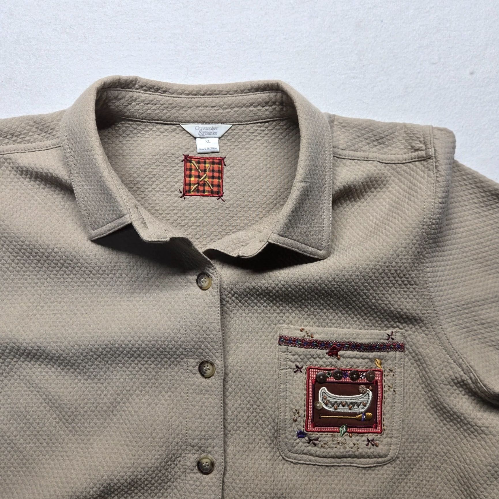 Vintage Christopher & Banks Jacket Adult XL Brown Fall Casual Womens Size XL / US 12-14 / IT 48-50 - 2 Thumbnail