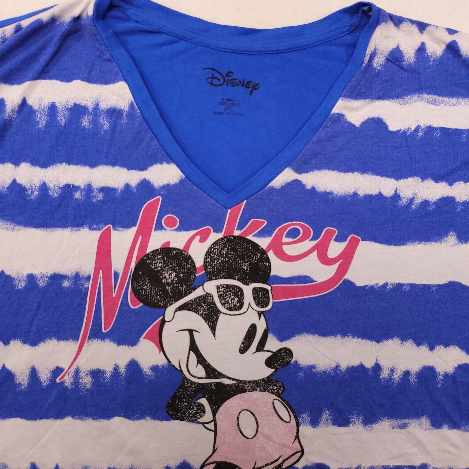 Disney Disney Mickey Casual Crop Top Women Size 3XL Blue White Size 3XL / US 20-22 - 1 Thumbnail