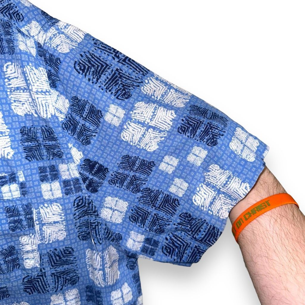 Nat Nast Rare Nat Nast South Pacific Blue Silk Camp Collar Silk Butto Size US L / EU 52-54 / 3 - 6 Thumbnail