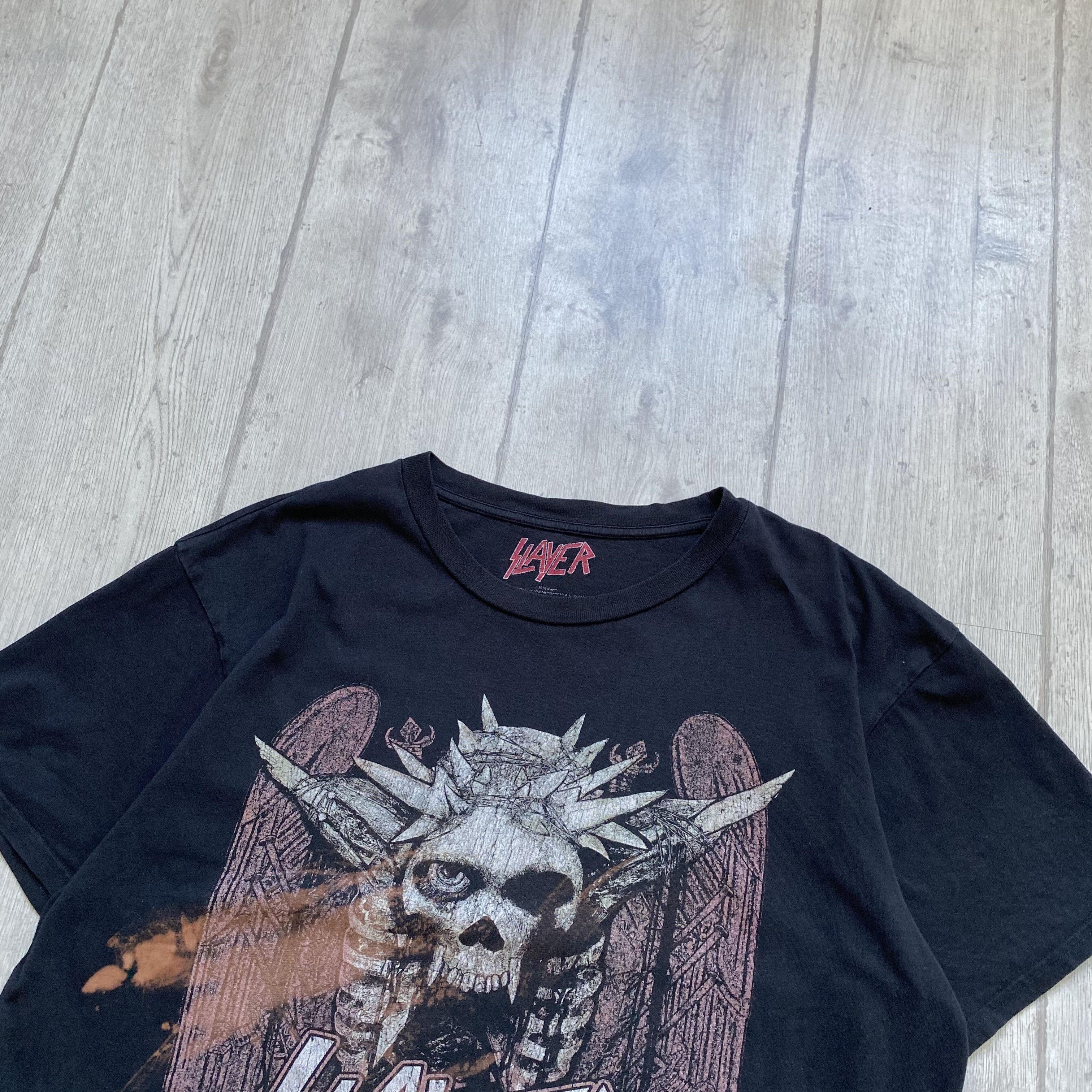 Band Tees 🎸 Trashed SLAYER Rock Tee Skull logo Heavy Metal Vintage Size US M / EU 48-50 / 2 - 2 Thumbnail