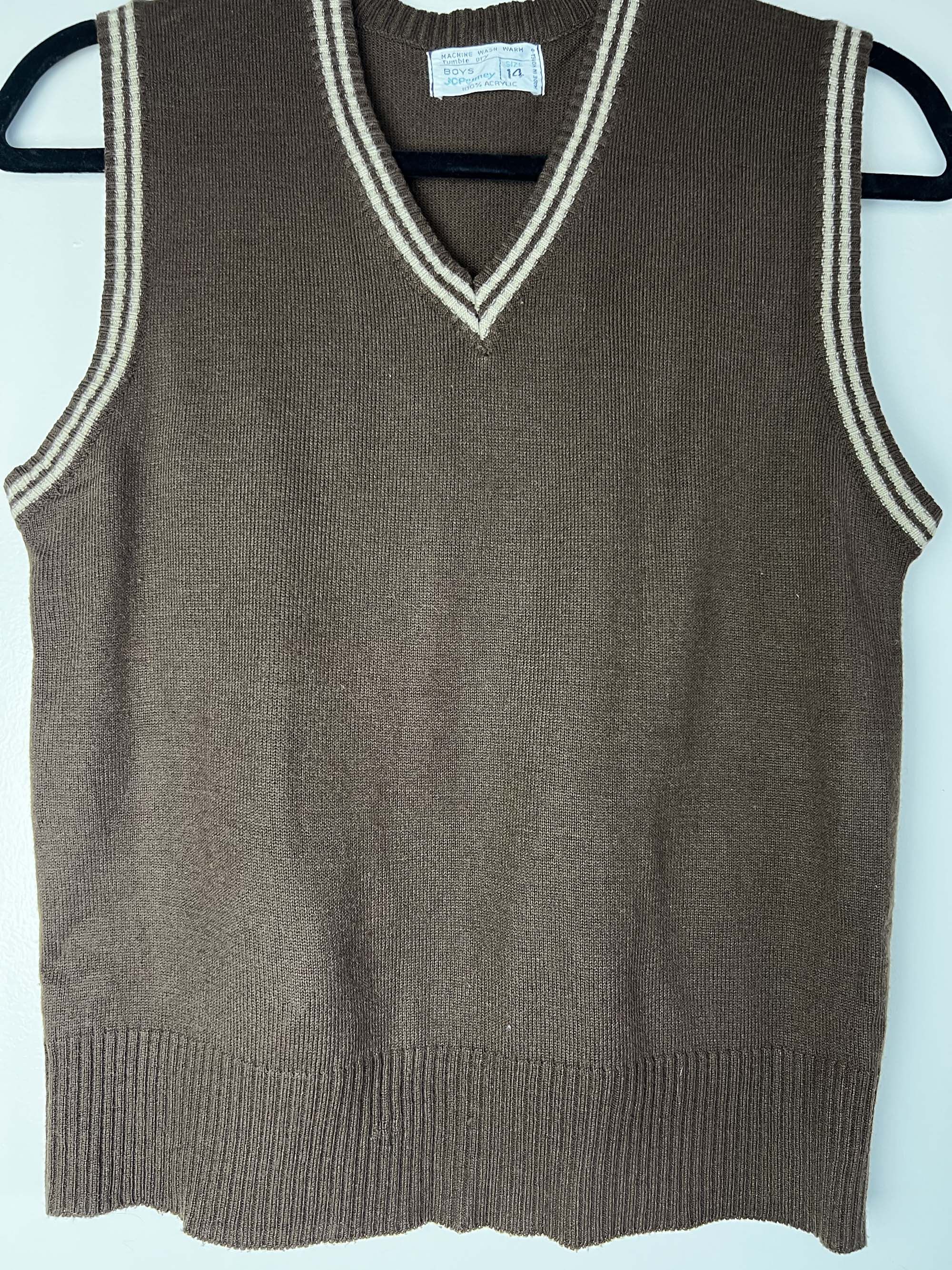 JCPenney Vintage 1970's JC Penny Boys Pullover Sweater Vest Size US XS / EU 42 / 0 - 3 Thumbnail