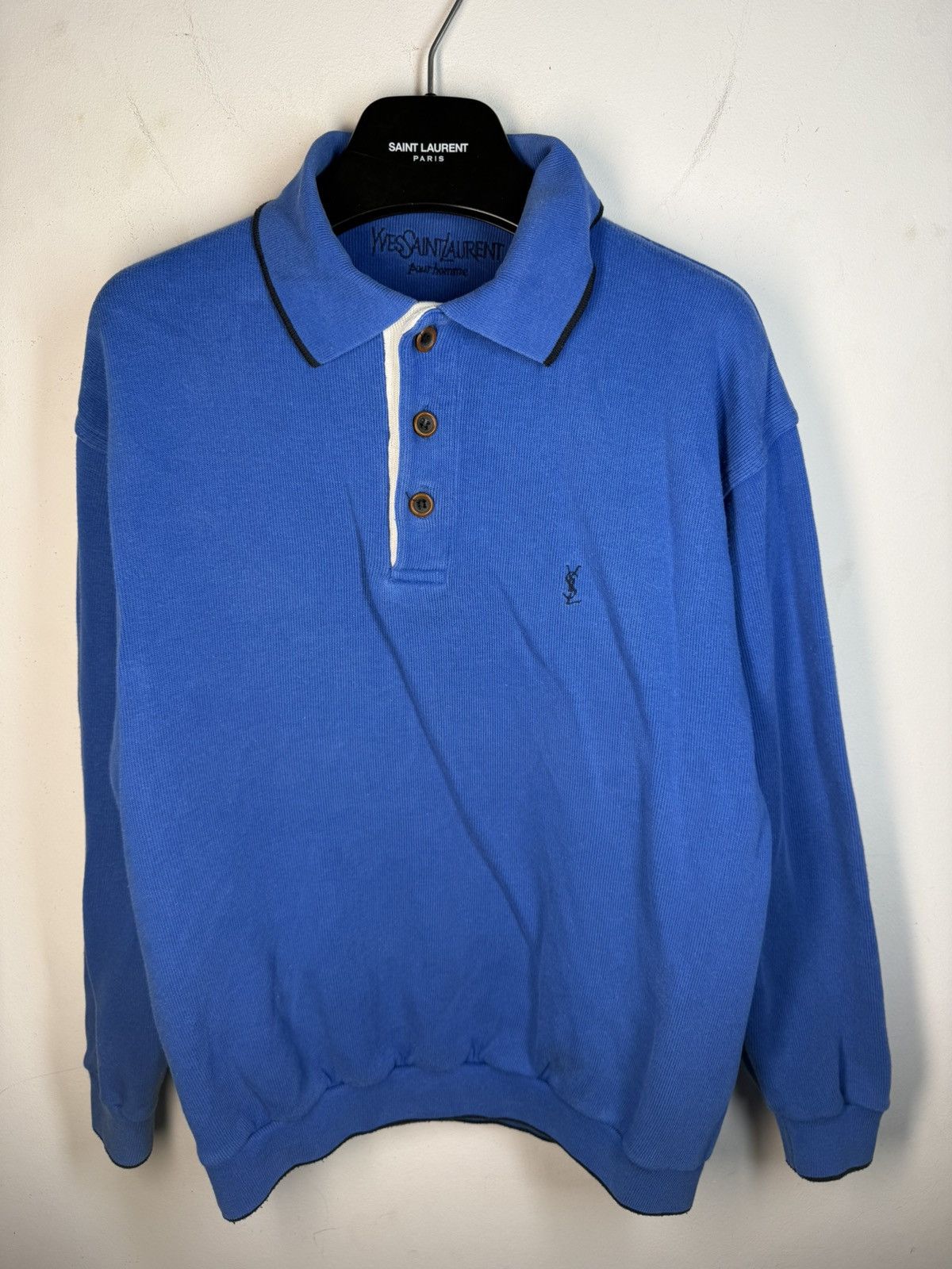 Yves Saint Laurent 90s YSL Sweatshirt 1/4 Quarter Zip y2k Sweater Old Money Size US M / EU 48-50 / 2 - 16 Thumbnail