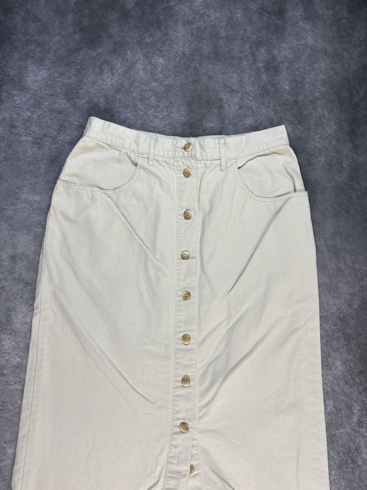 Eddie Bauer × Vintage 1990s Vintage Maxi Skirt Eddie Bauer Front Button Long Vent Size 32" / US 10 / IT 46 - 10 Thumbnail
