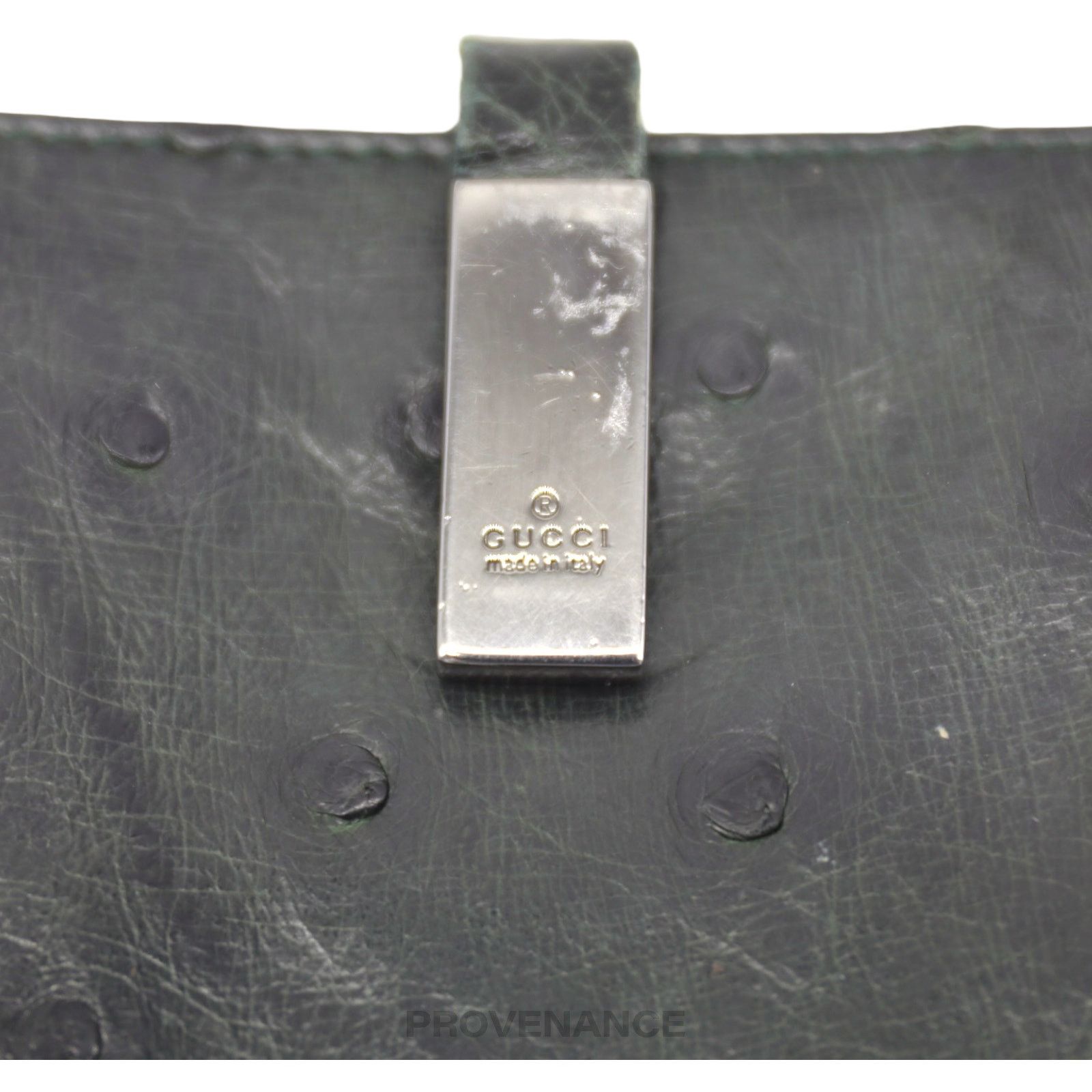 Gucci 🔴 Gucci Compact Wallet - Teal Ostrich Leather Size ONE SIZE - 6 Thumbnail