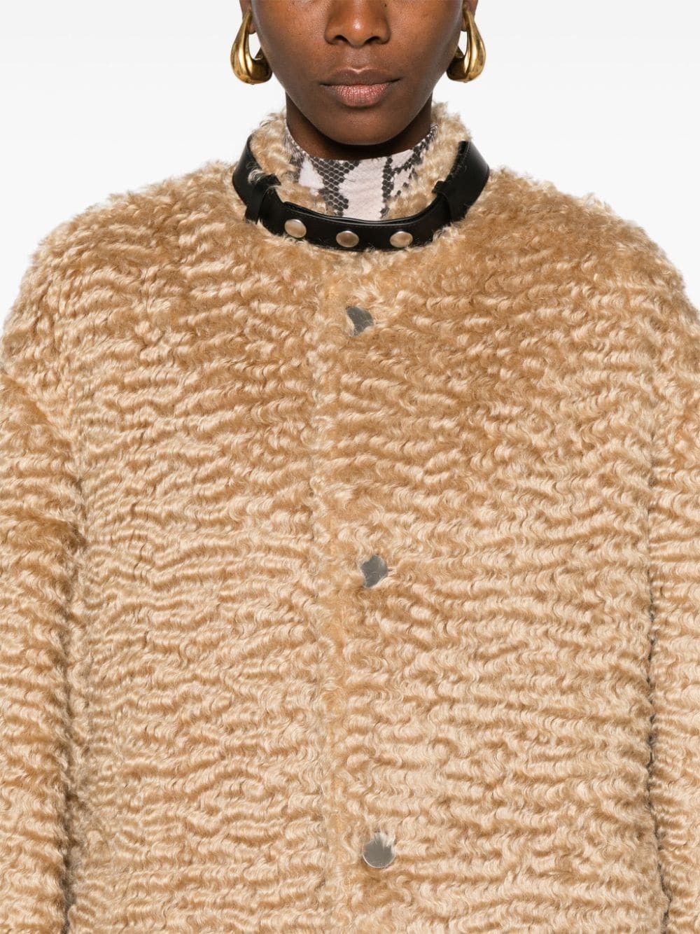 Jil Sander o1w1db10825 Brushed Coat in Beige Size XL / US 12-14 / IT 48-50 - 4 Thumbnail