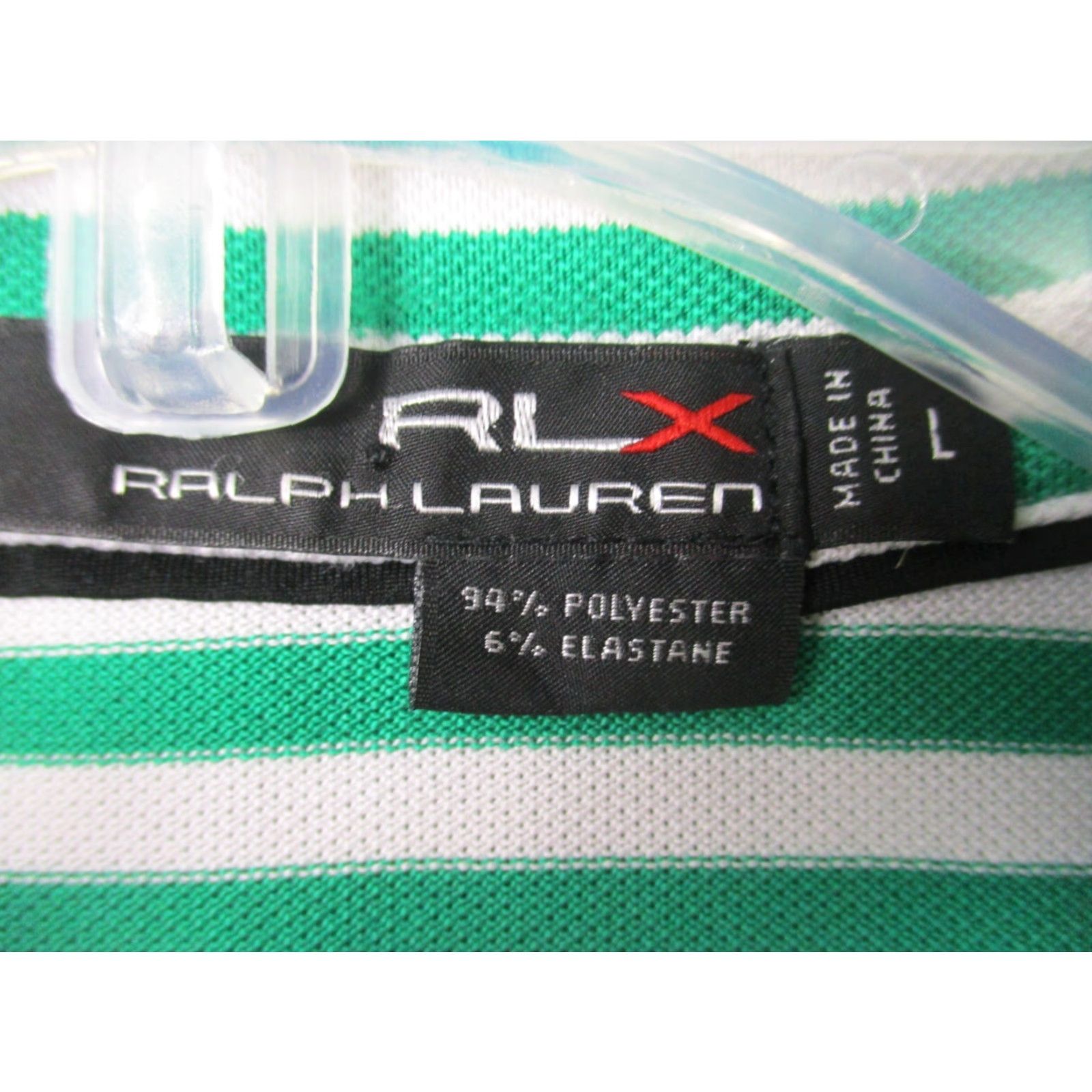 Ralph Lauren VINTAGE RLX Ralph Lauren Polo Shirt Large Mens Green Stripe Stretch Golf Size US L / EU 52-54 / 3 - 4 Thumbnail