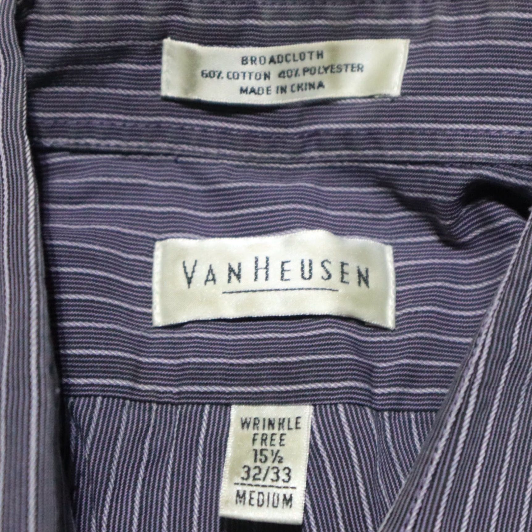 Van Heusen VAN HEUSEN Blue Striped Button-Down Shirt Mens Medium Casual Business All Seasons Size US M / EU 48-50 / 2 - 3 Thumbnail