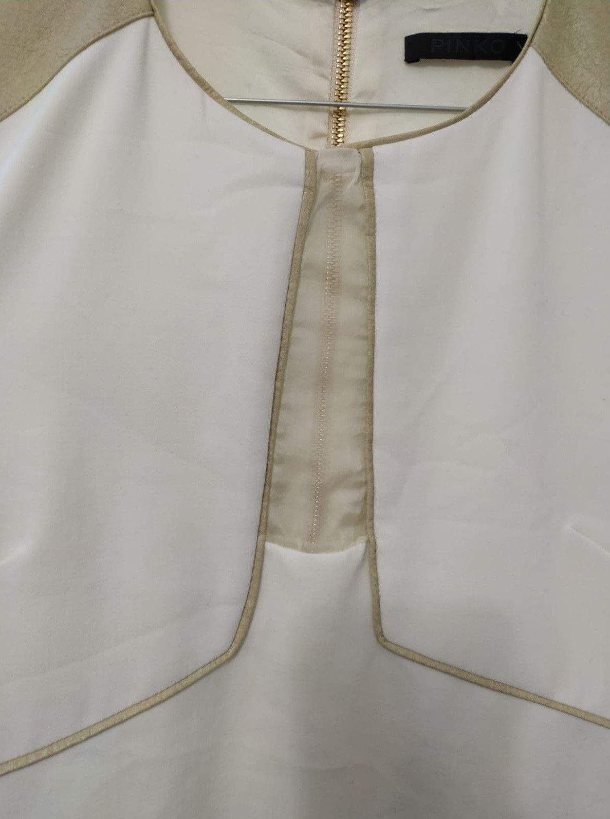 Pinko Pinko ecru dress, mid length back zipper US8 Size M / US 6-8 / IT 42-44 - 6 Thumbnail