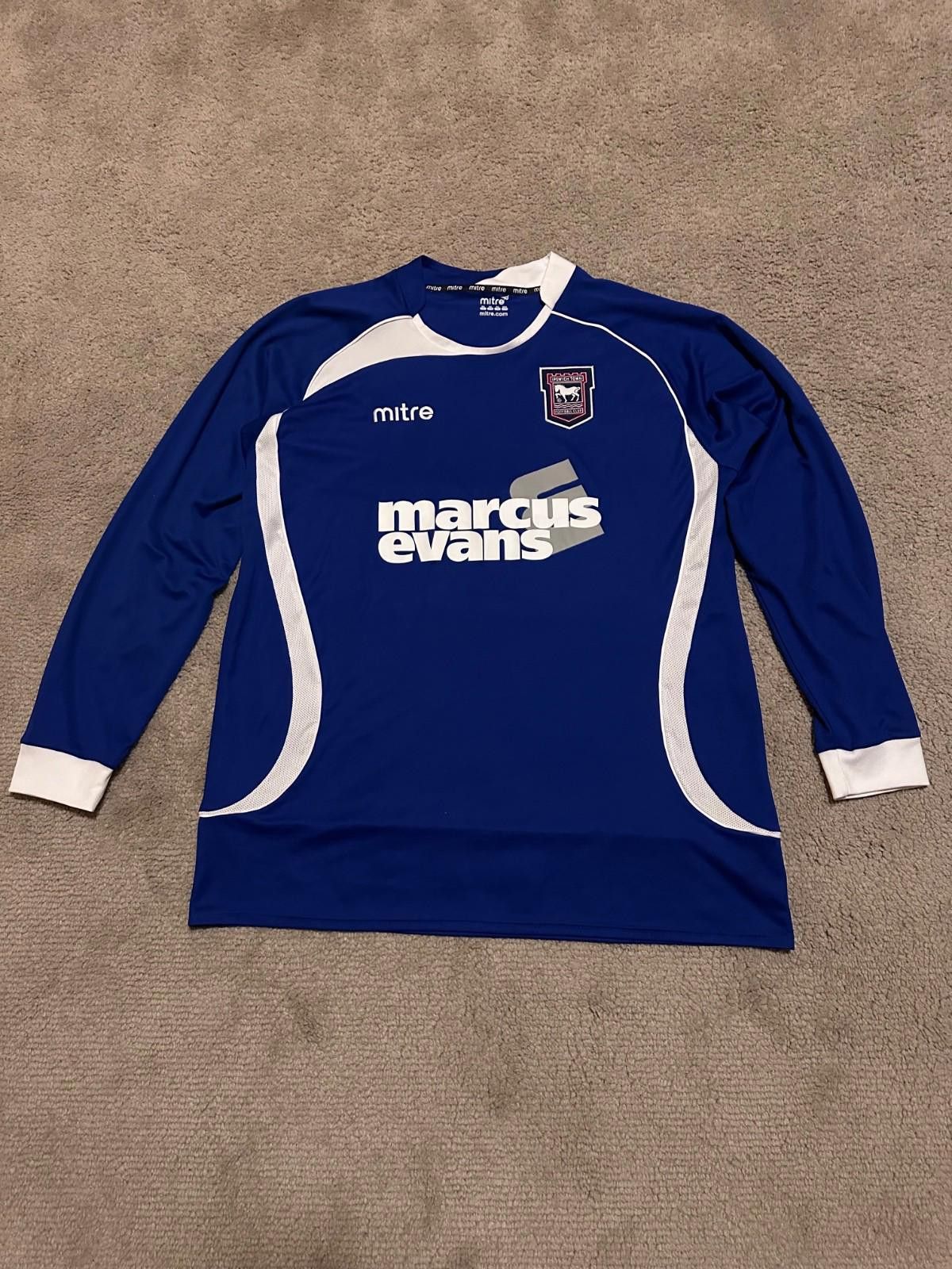 IPSWICH TOWN 2010/12 HOME FOOTBALL SHIRT SOCCER JERSEY MITRE