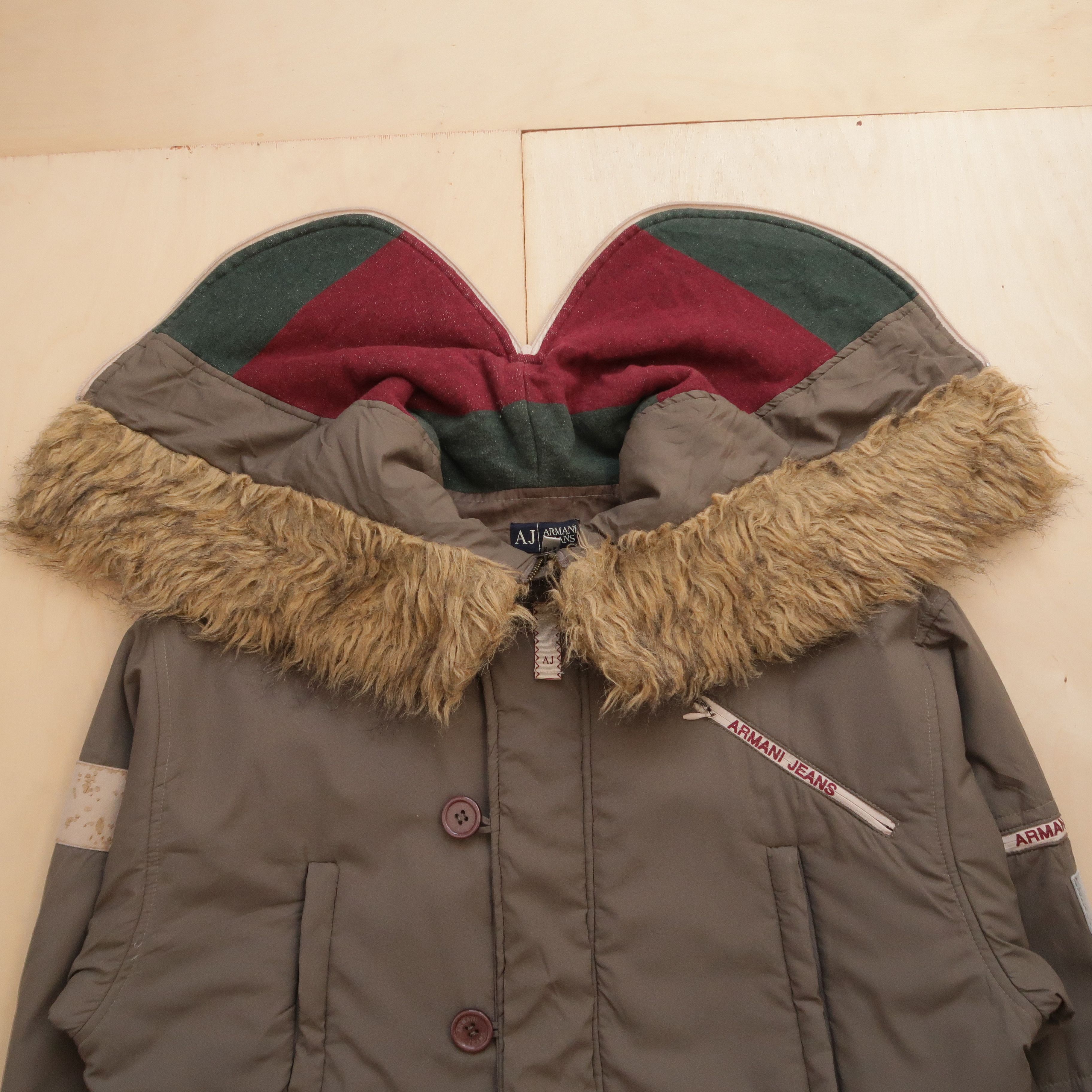Armani 1990s Armani N-2B Military Fur Faux Jacket Size US M / EU 48-50 / 2 - 3 Thumbnail