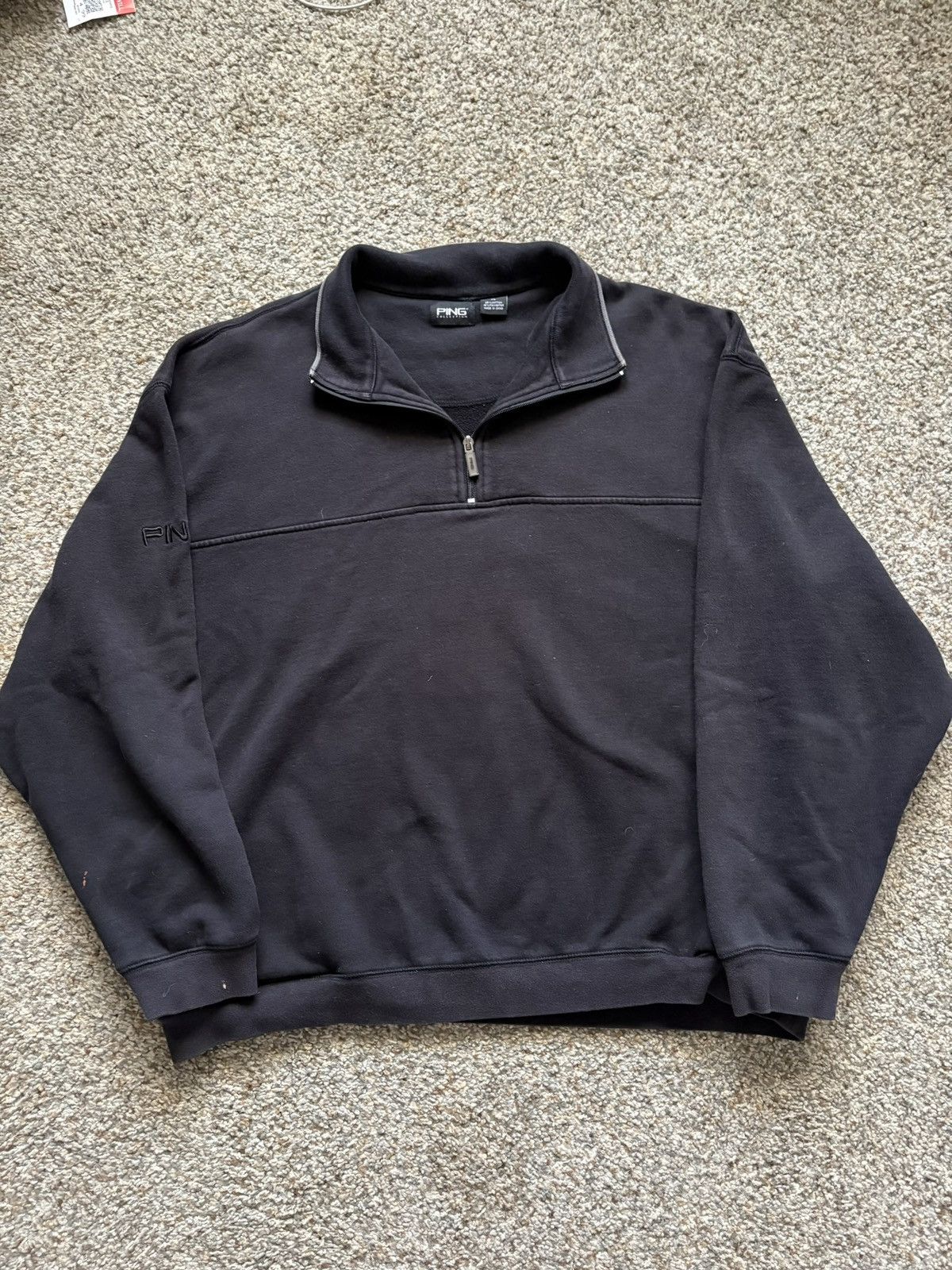 PING PING Collection Mens Black 1/4 Zip Pullover Golf Jacket Size US XL / EU 56 / 4 - 1 Thumbnail