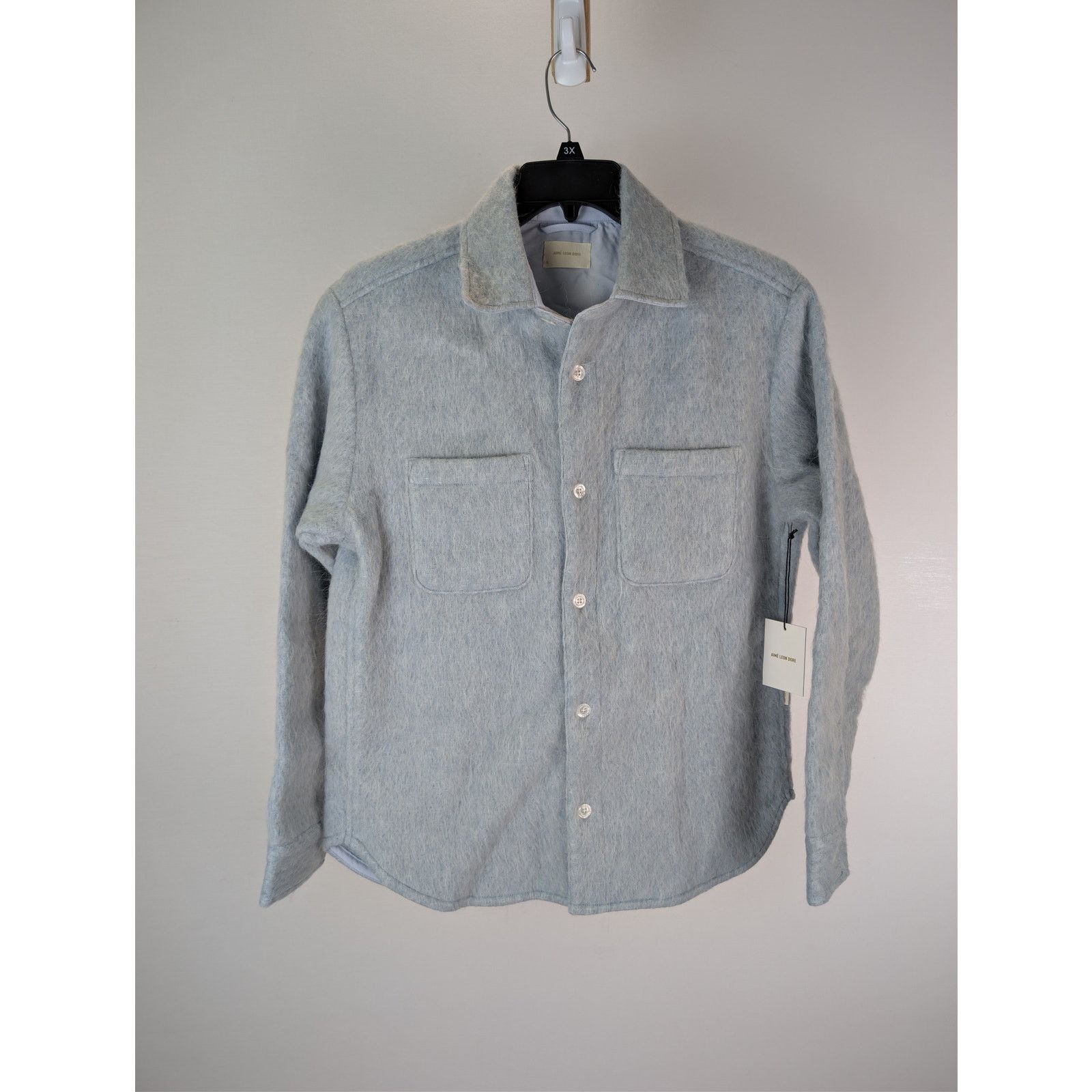 Aime Leon Dore o1rshd1 Long Sleeve Mohair Button up Shirt in Skywriting Size US S / EU 44-46 / 1 - 1 Thumbnail