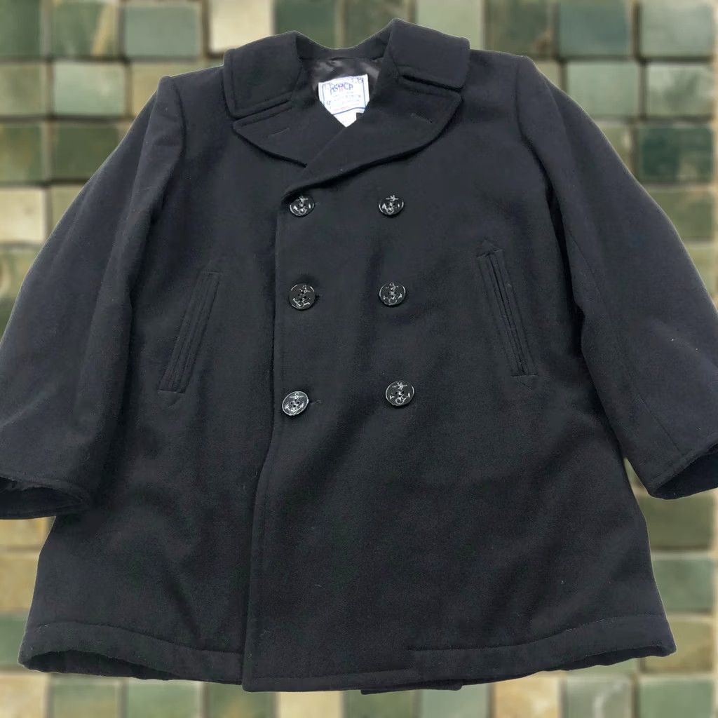 Vintage DSCP Quarterdeck Collection Pea Coat Jacket 44L Wool Black Men Coat Long Wool 100% Military Coat Mens Size US S / EU 44-46 / 1 - 1 Thumbnail