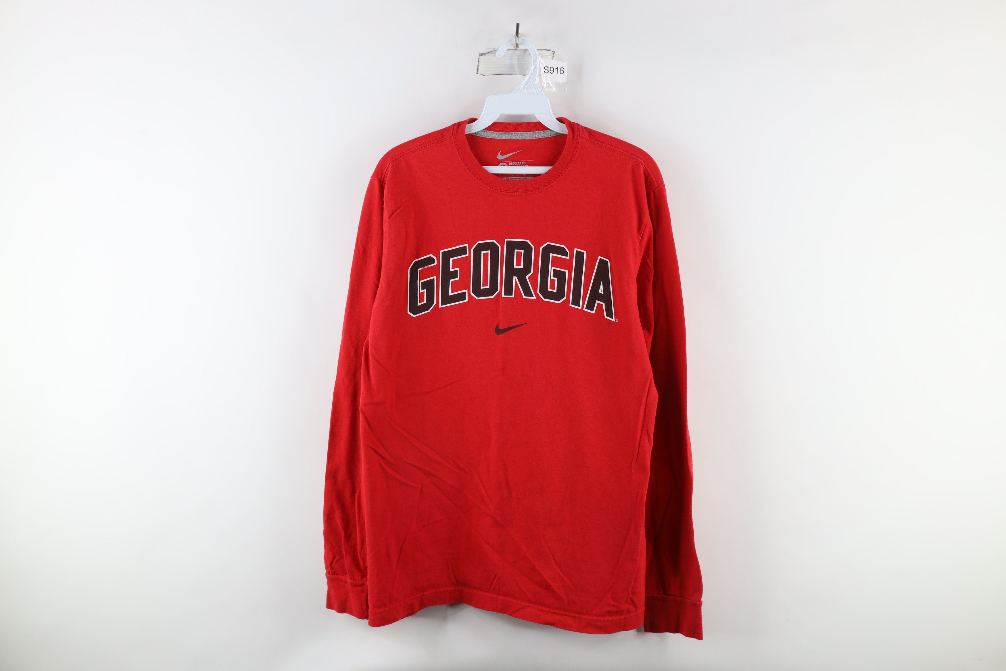 Nike × Vintage Vintage Nike Center Swoosh University of Georgia T-Shirt Red Size US M / EU 48-50 / 2 - 1 Thumbnail