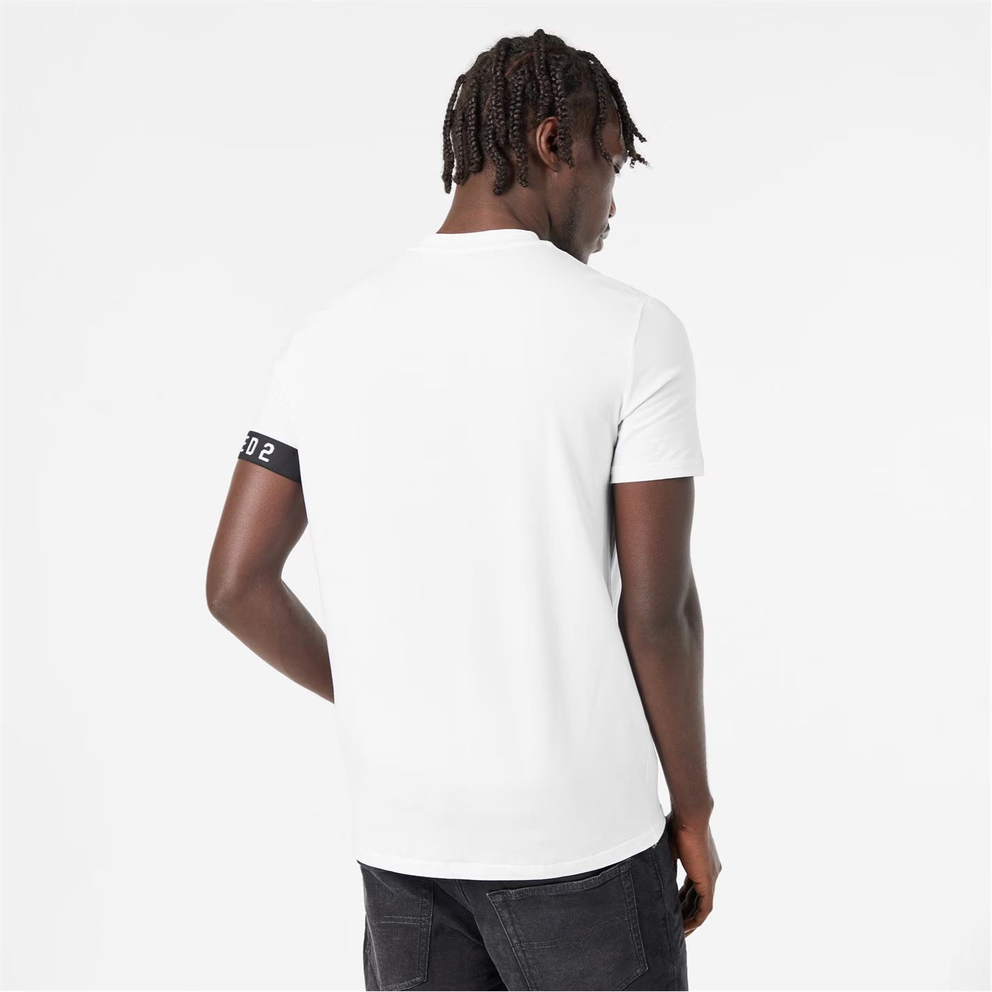 Dsquared2 o1g2r1mq0426 Band Logo Slim Fit T-Shirt in White Size US M / EU 48-50 / 2 - 5 Thumbnail