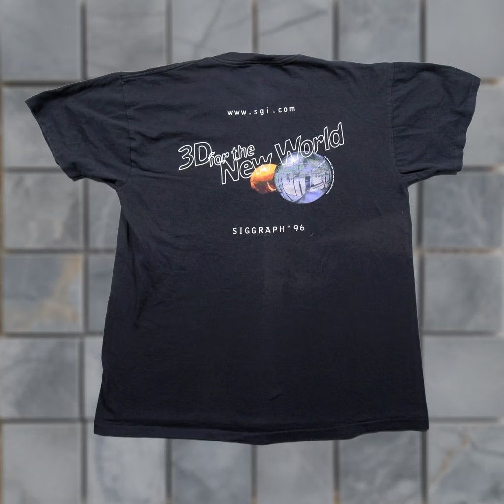Delta VINTAGE Nike Shirt Mens L Black 90s Tech Tee? Size US L / EU 52-54 / 3 - 1 Thumbnail
