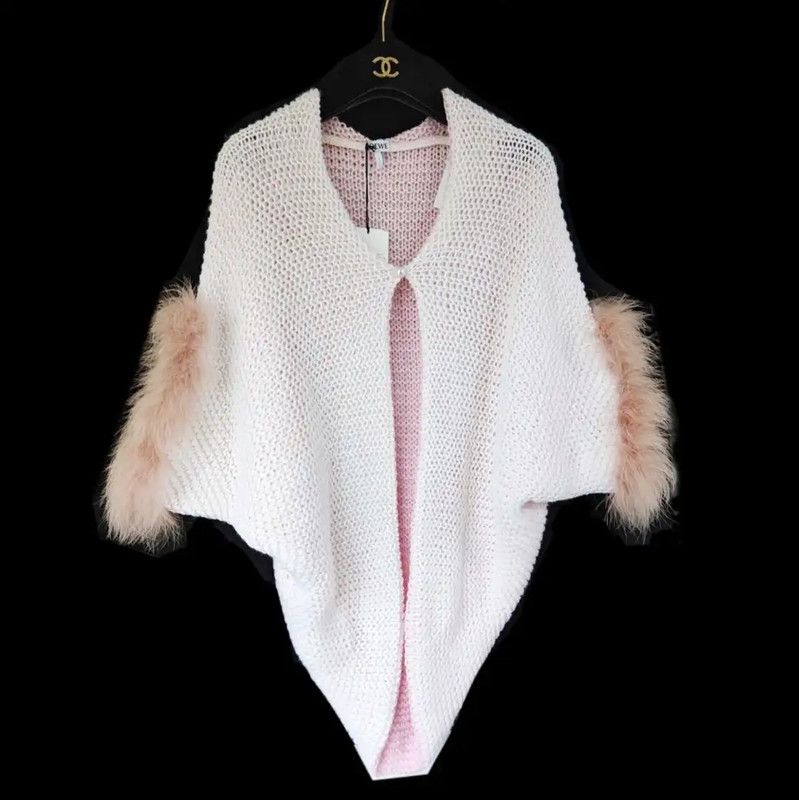 Loewe Loewe White Wool Short Sleeve Cardigan 0089 Size M / US 6-8 / IT 42-44 - 1 Thumbnail