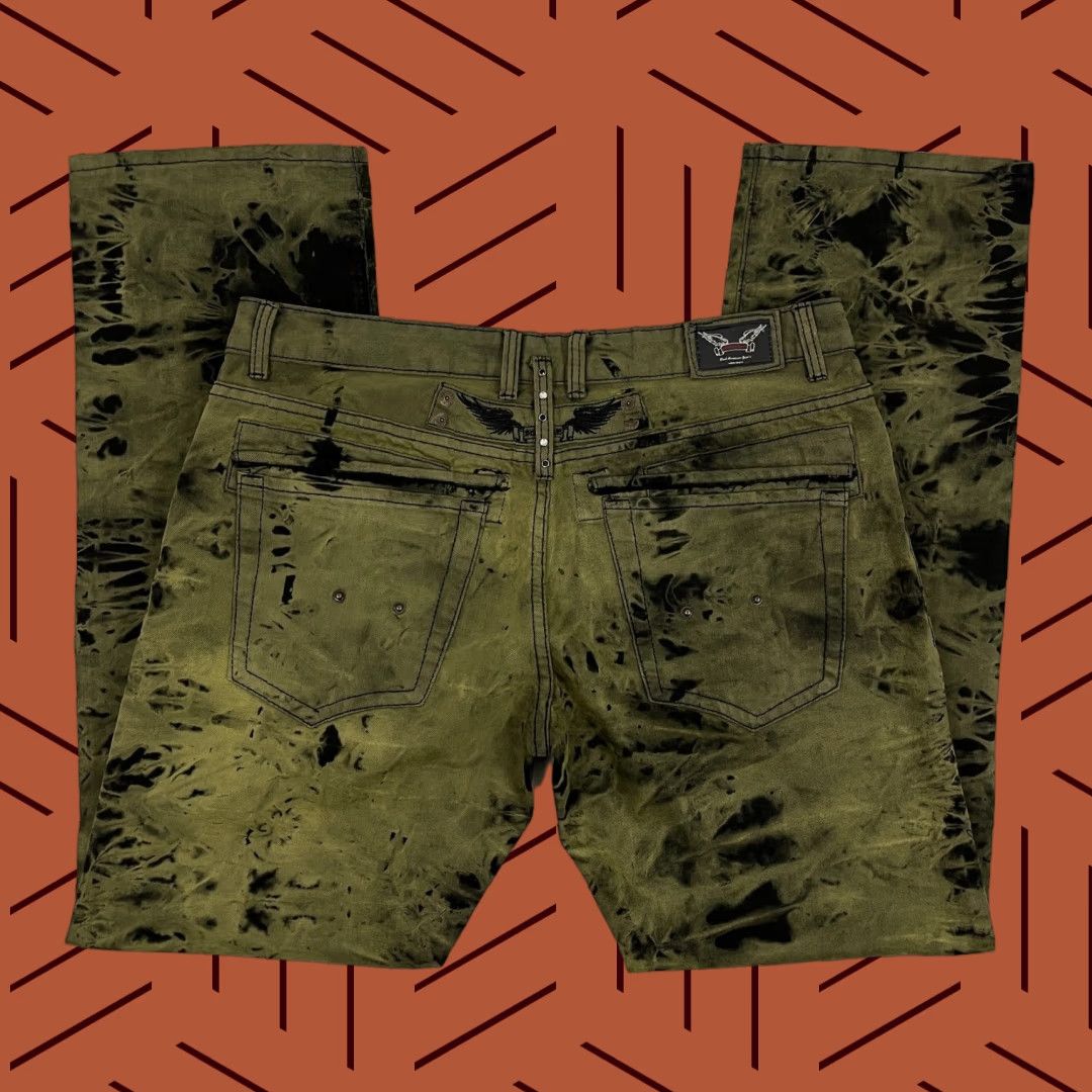 Vintage VINTAGE Robins Jeans Motard Moto Men 38x34 Green Black Dyed Wings Grunge Hip Hop Y2K VTG Jeans Mens Regular 38 Green 5-Pocket Design Denim Cotton Size US 38 / EU 54 - 1 Thumbnail