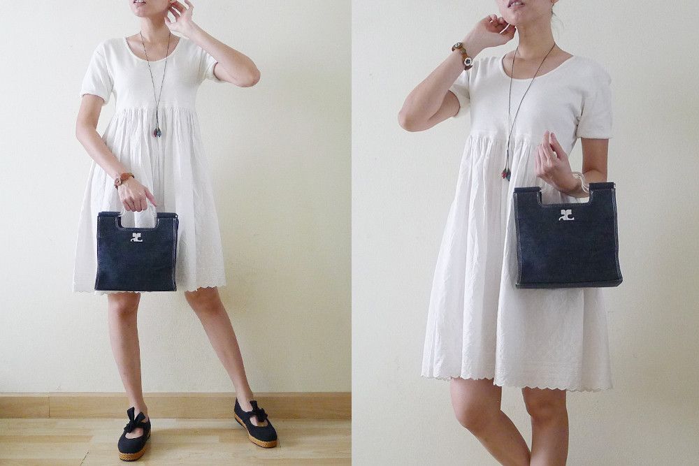 Courreges COURRÈGES PARIS navy denim small handbag, square purse Size ONE SIZE - 4 Thumbnail
