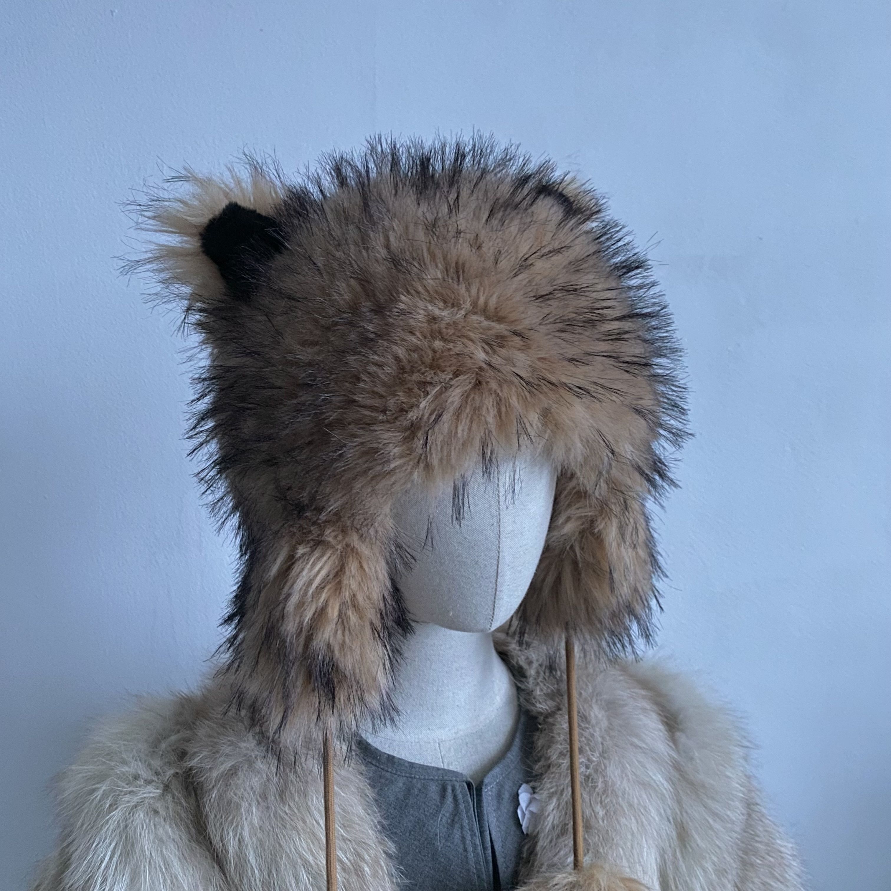 If Six Was Nine Cat Y2K Fluffy Faux Fur Hat Ushanka Japanese Size ONE SIZE - 3 Thumbnail