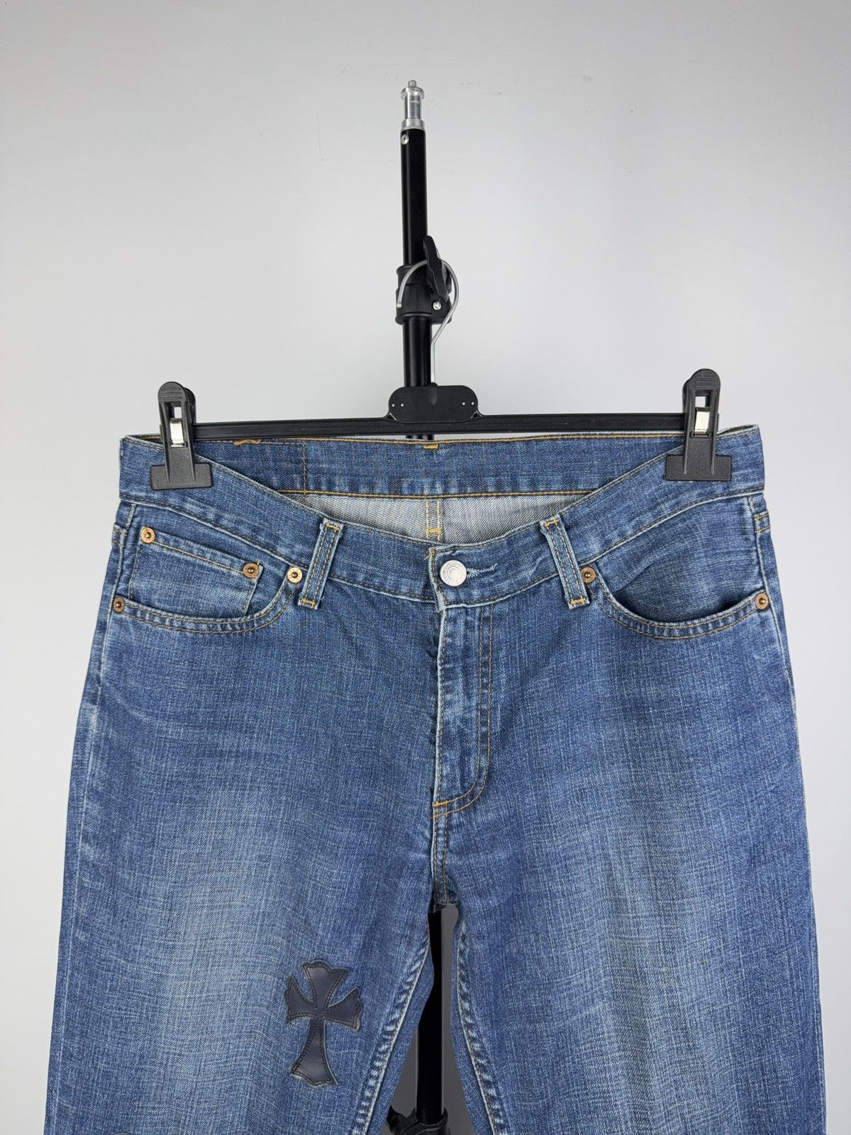 Hysteric Glamour × If Six Was Nine × Levi's 🔥Levi’s Flared Chrome Hearts Style Cross Denim jeans Size 30" / US 8 / IT 44 - 2 Thumbnail