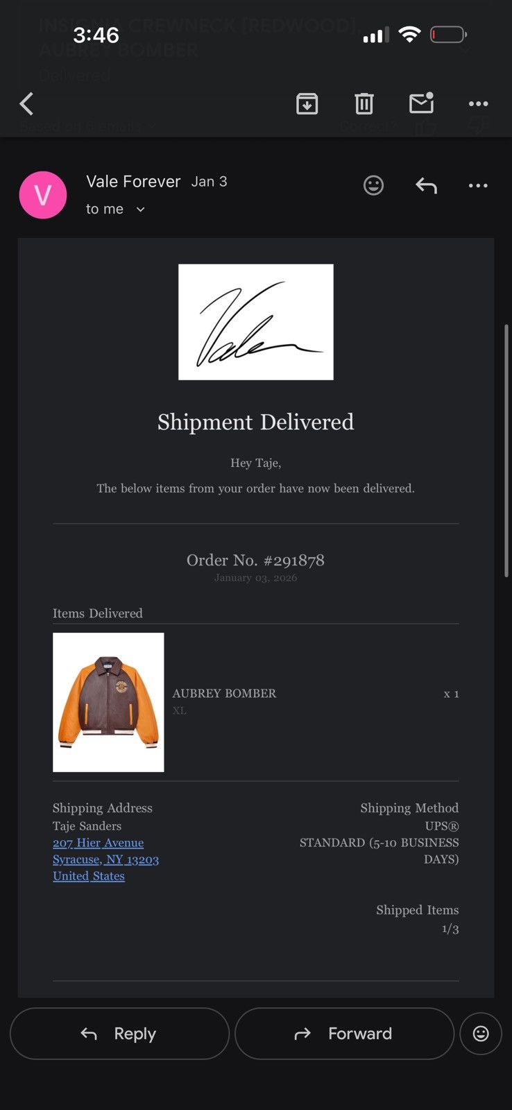 Vale Vale Forever Aubrey Bomber ‘Brown/Orange’ Size US XL / EU 56 / 4 - 6 Thumbnail