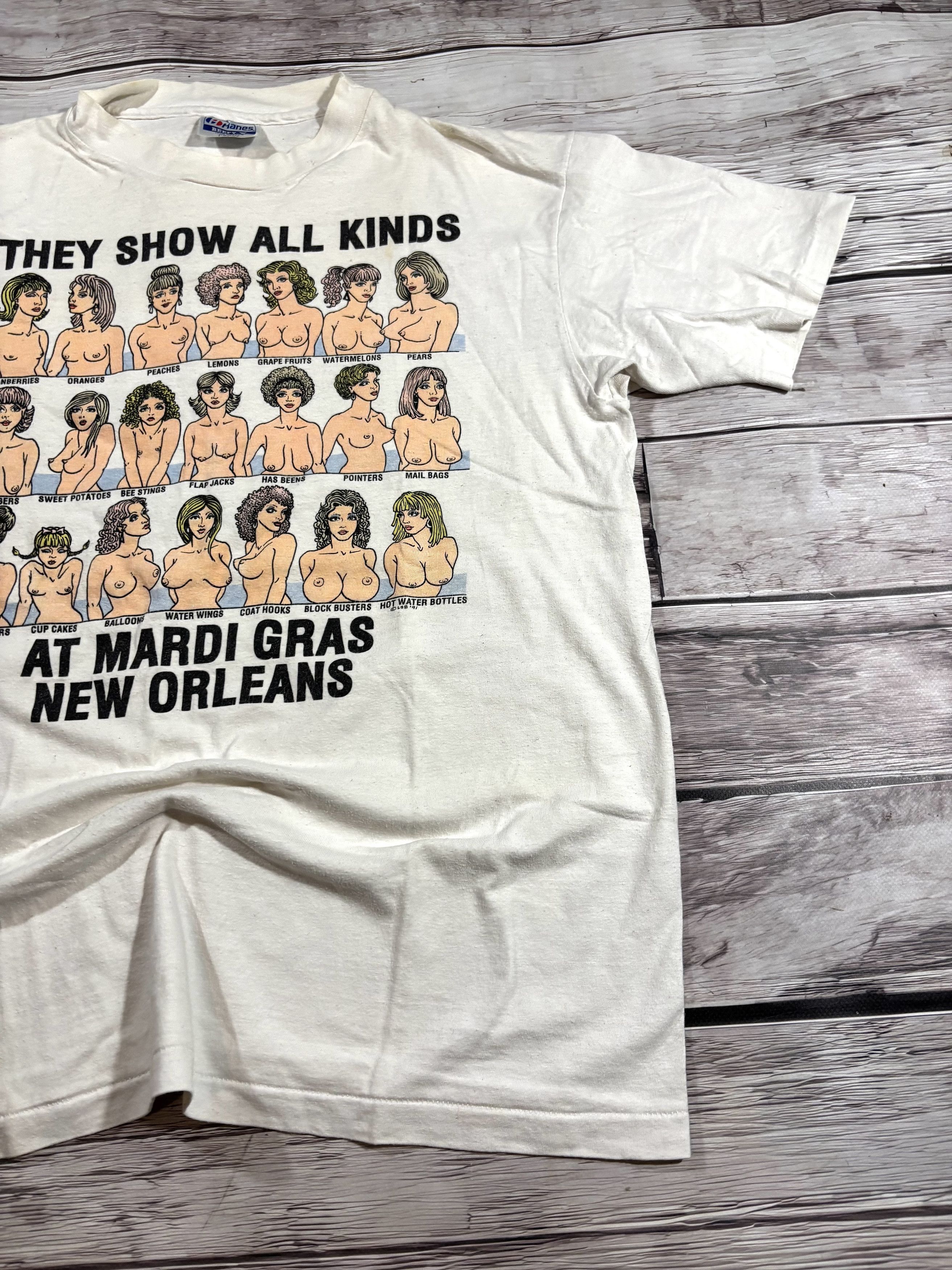 4GSELLER Hysteric Glamour Style “ Sexy Porno ” Naked Tits Humor Tee Size US L / EU 52-54 / 3 - 5 Thumbnail