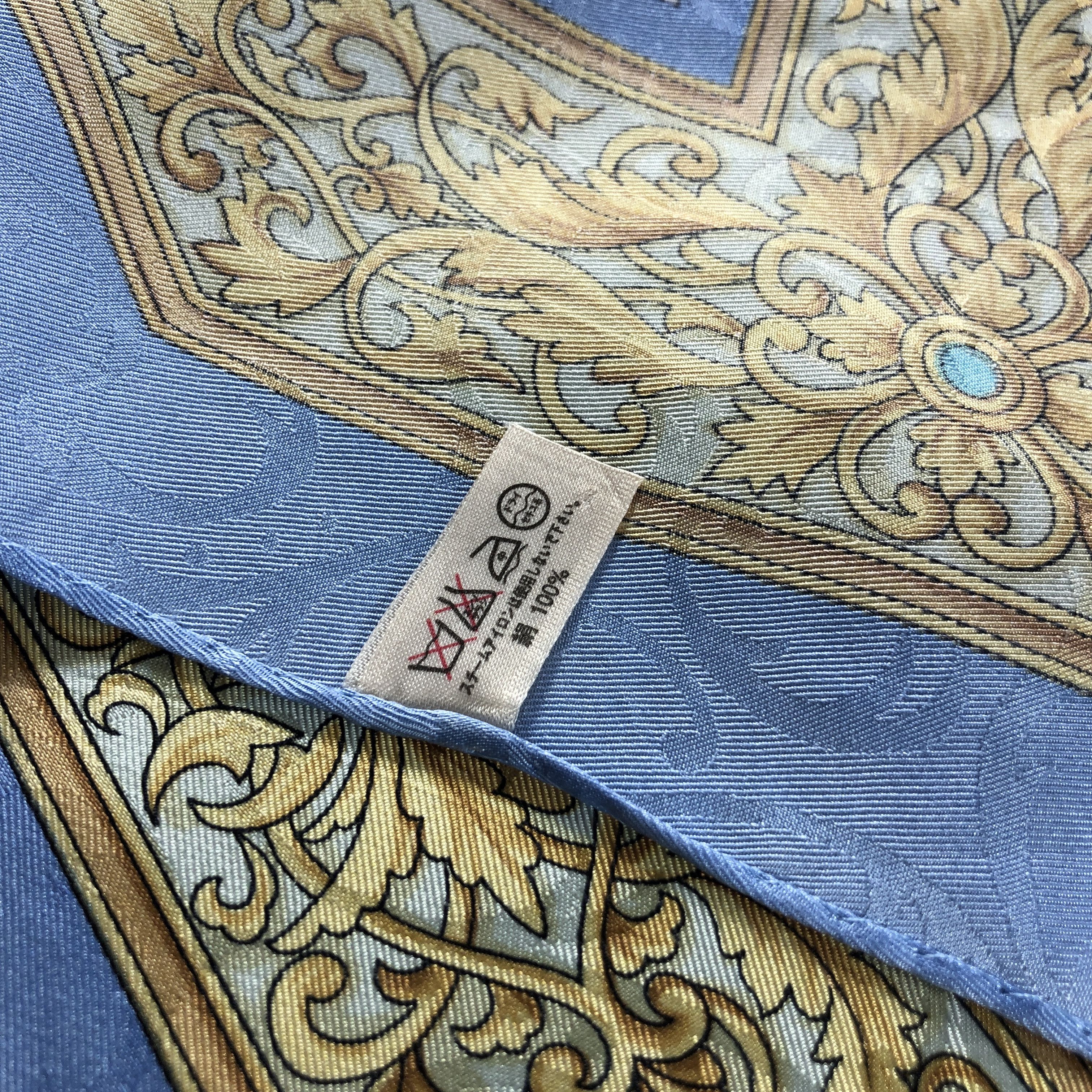 Vintage Luxury Baroque Silk Scarf M1347 Size ONE SIZE - 4 Thumbnail