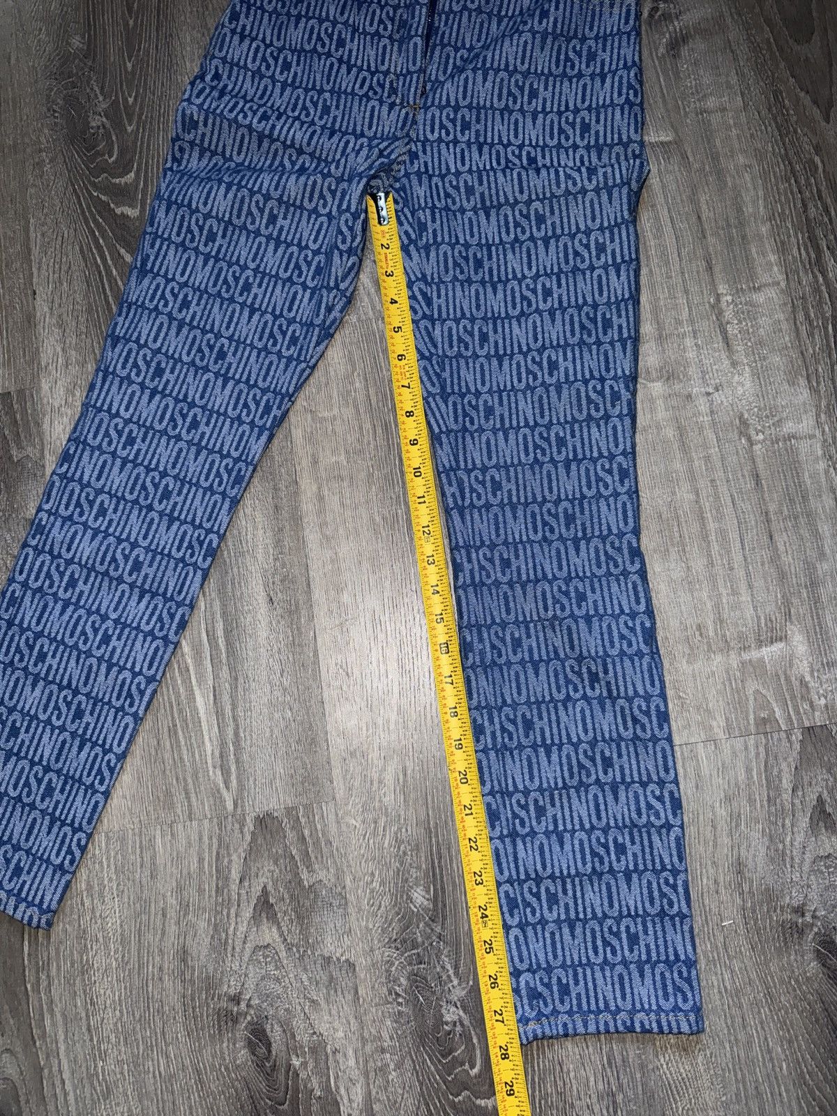 Moschino MOSCHINO Logo Jacquard Mid Rise Straight Jeans Size 24" / US 00 / IT 34 - 6 Thumbnail
